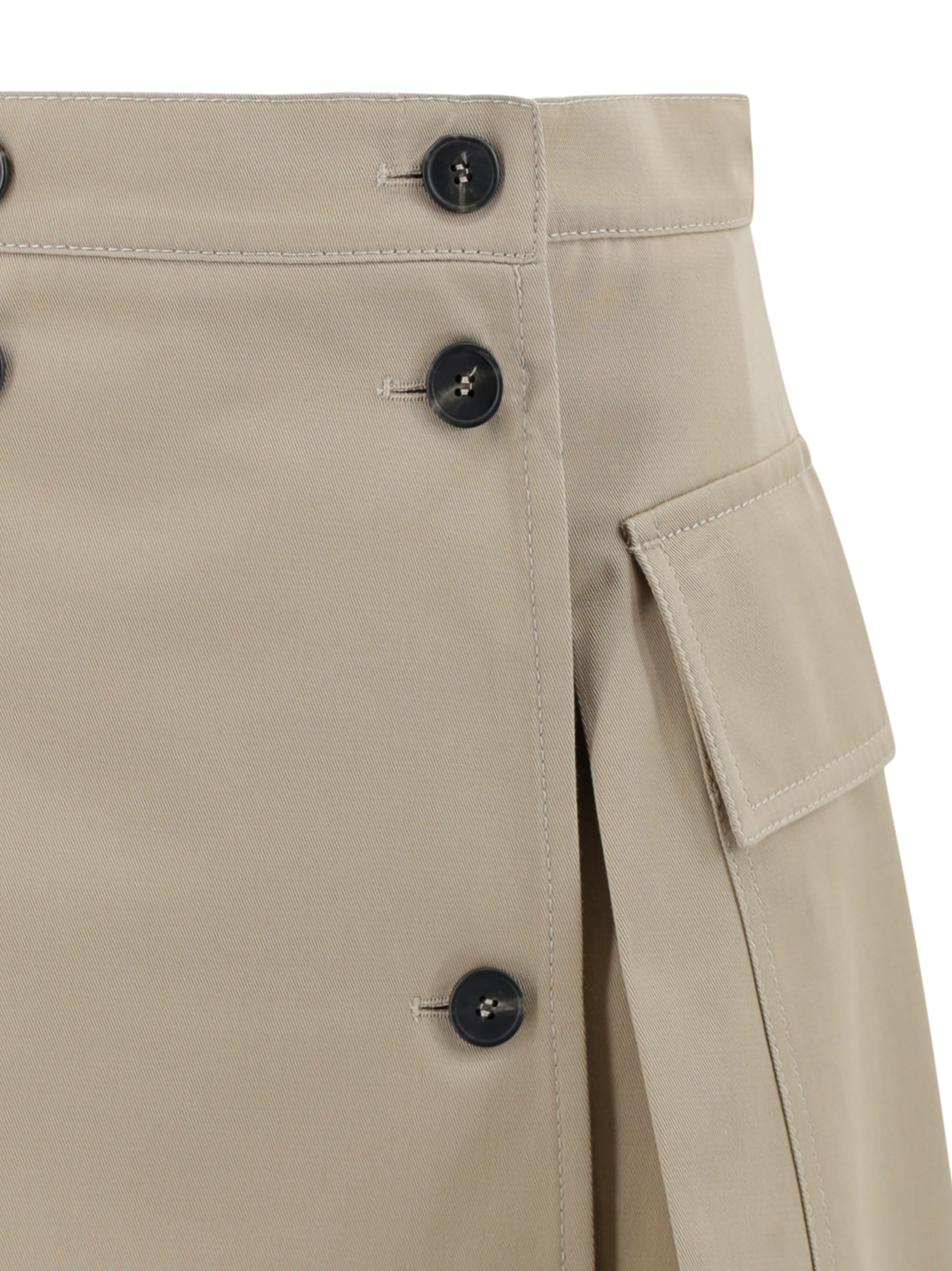 Shop Weekend Max Mara Beige Cotton Zebio Mini Skirt