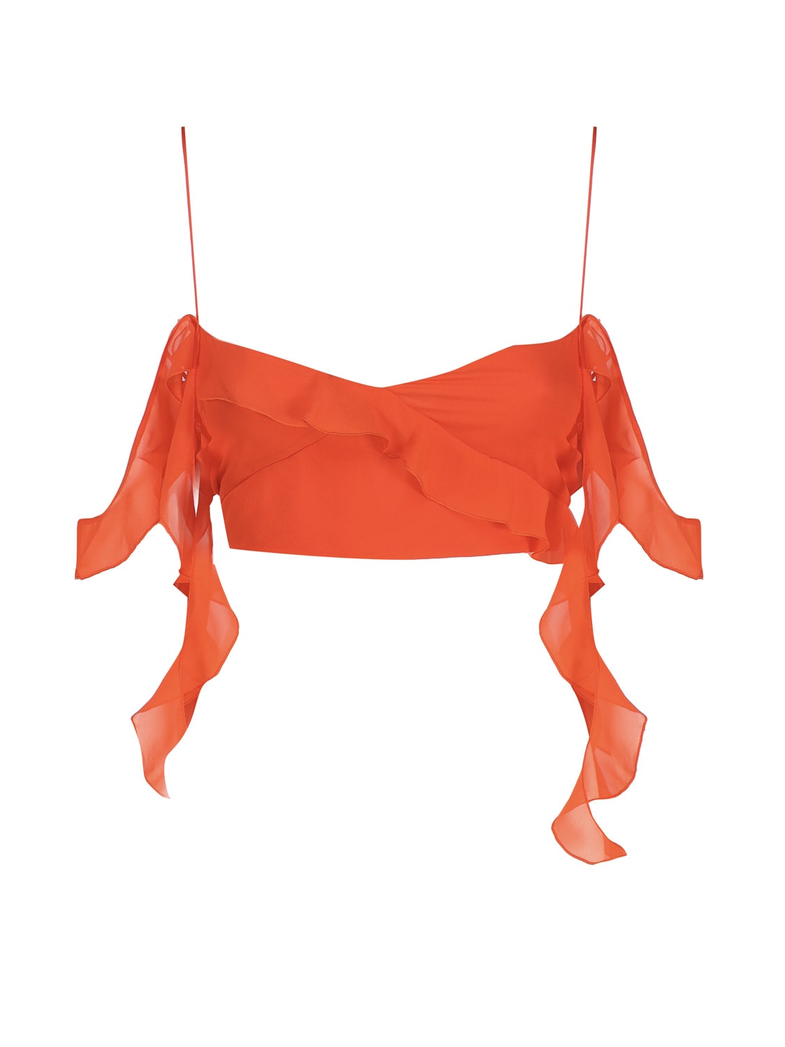 Shop The Andamane Top With Ruffles In Orange