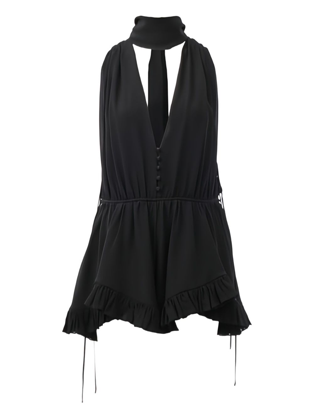 Chloé Silk Georgette Jumpsuit In Black