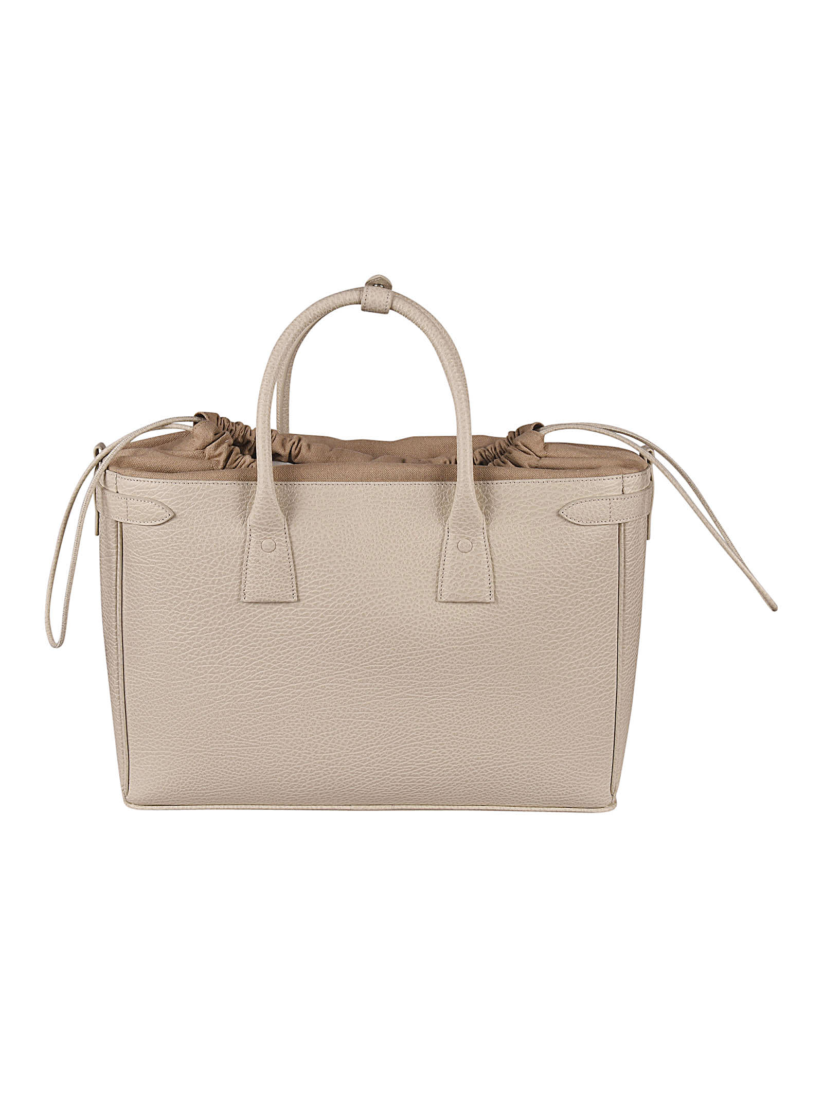 Shop Maison Margiela Drawstring Tote In Leather