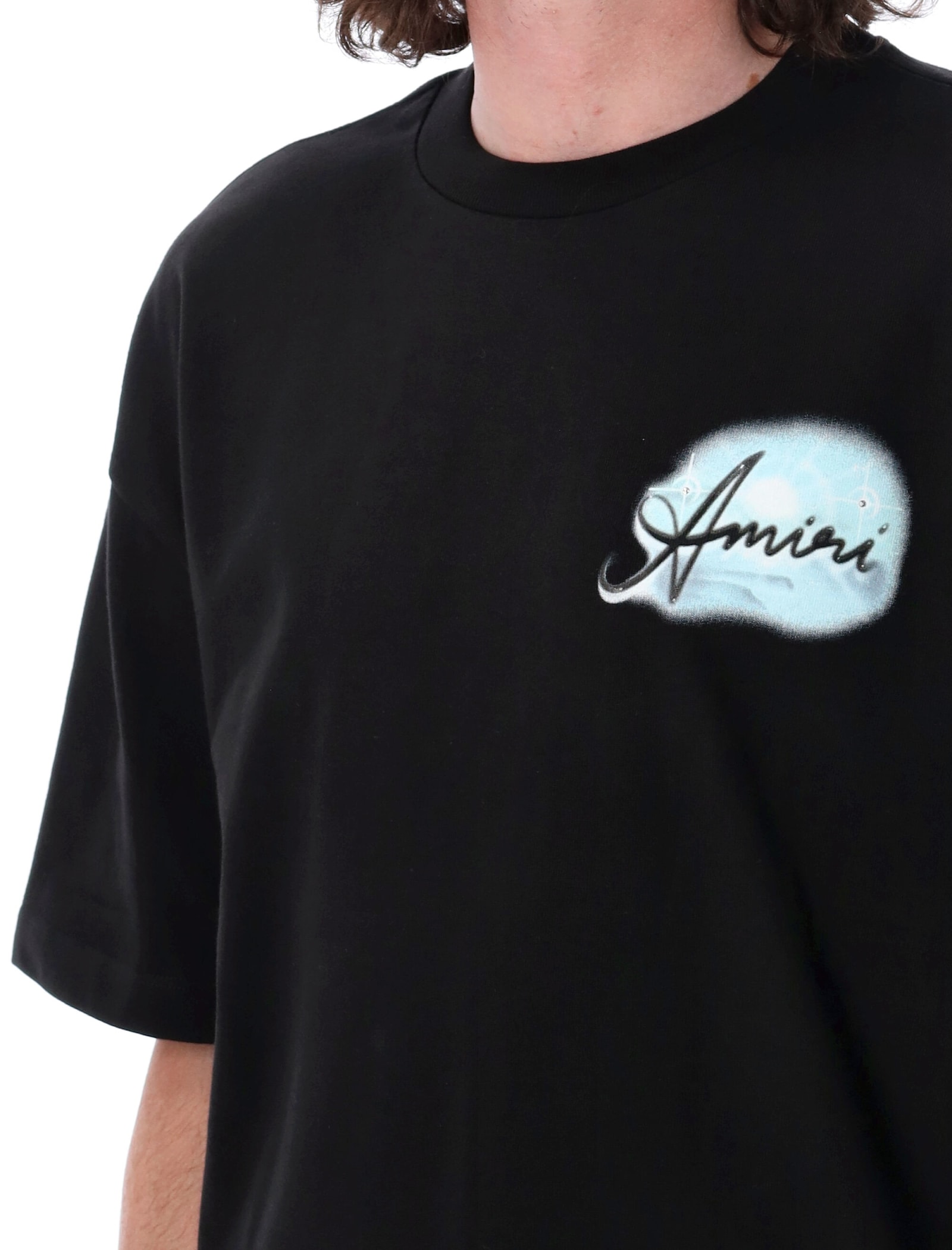 Shop Amiri Airbrush Over T-shirt In Black