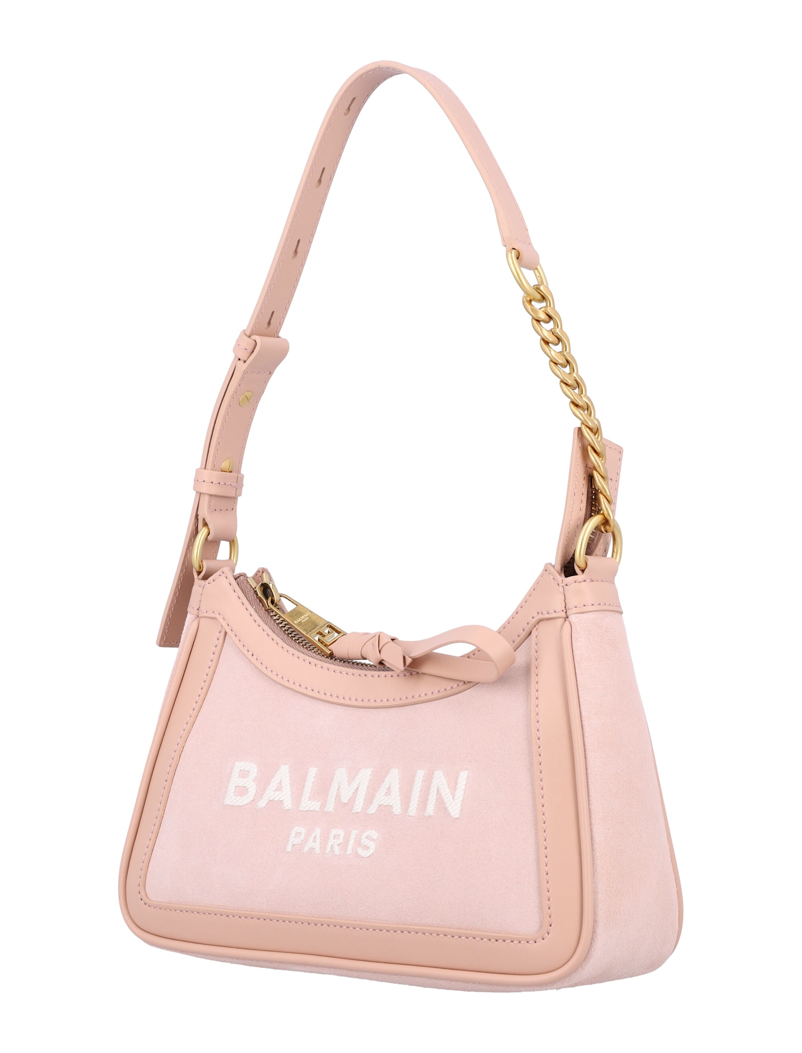 BALMAIN B-ARMY SHOULDER BAG-SUEDE LEATHER&LOGO