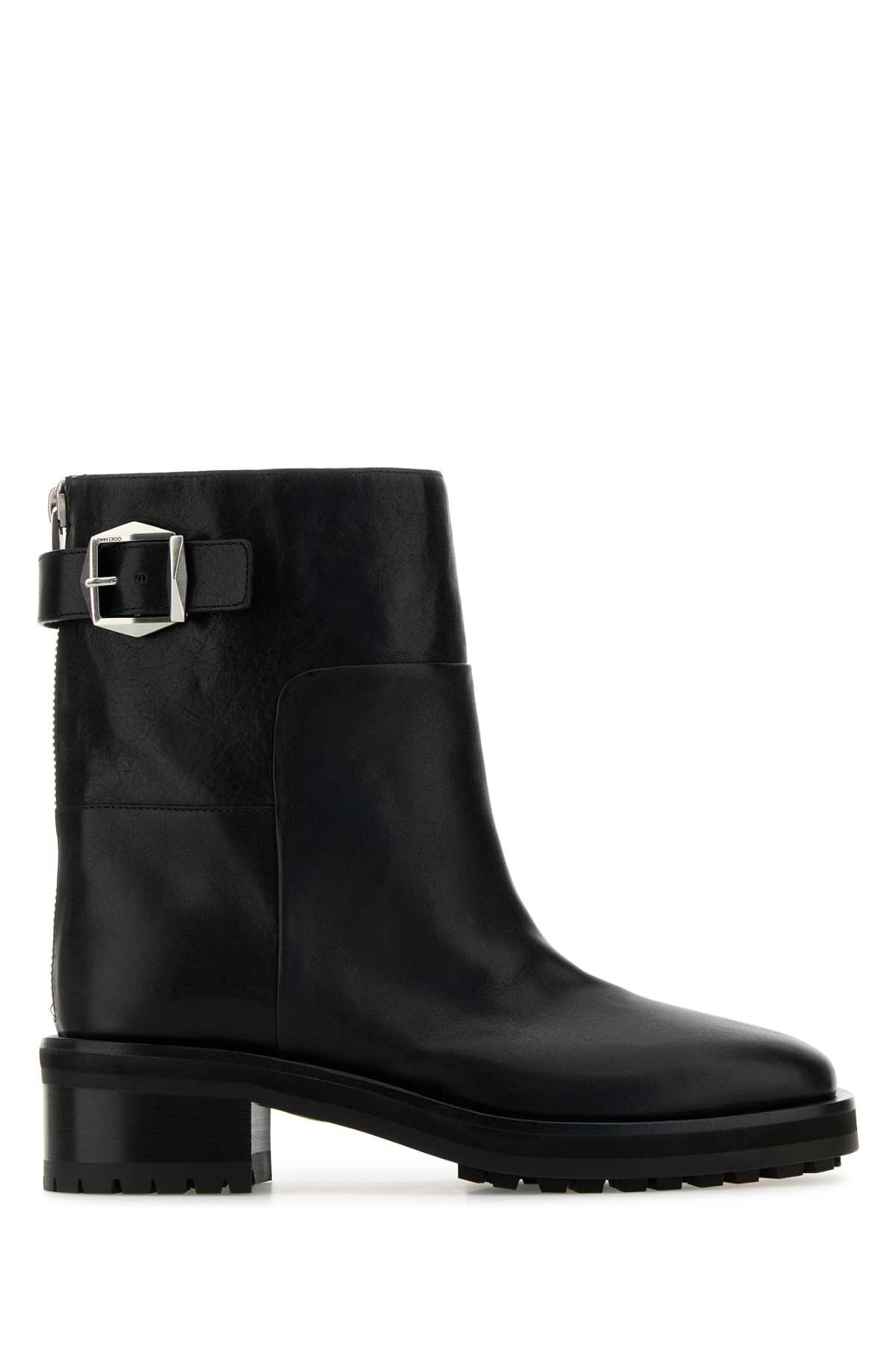 Black Leather Brooklyn Ankle Boots