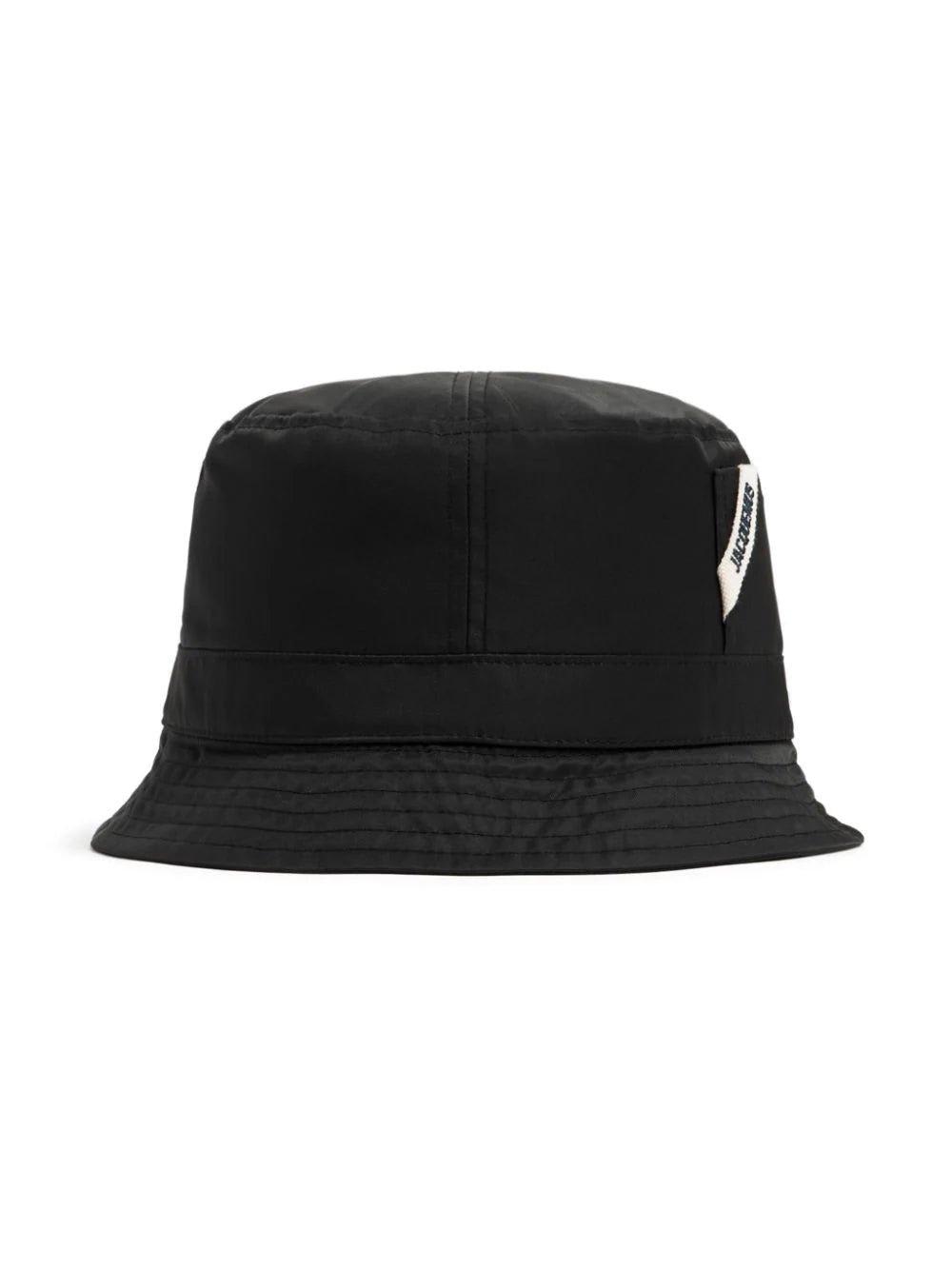Jacquemus Logo Detailed Bucket Hat In Black