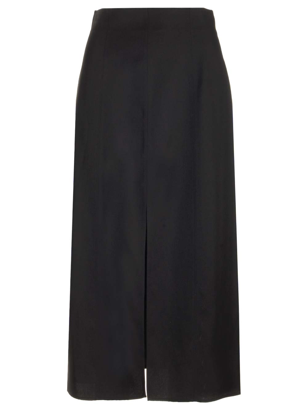 Golden Goose Journey Wool Gabardine Midi Skirt In Black