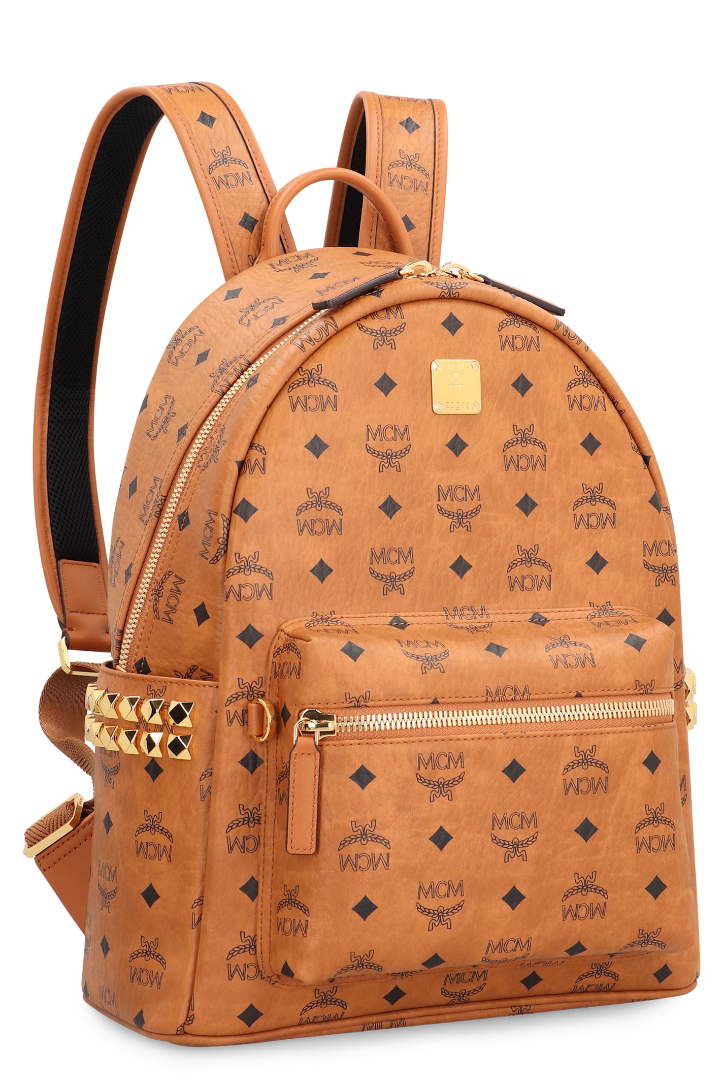 Mcm Visetos Stark Side Studs Backpack In Brown
