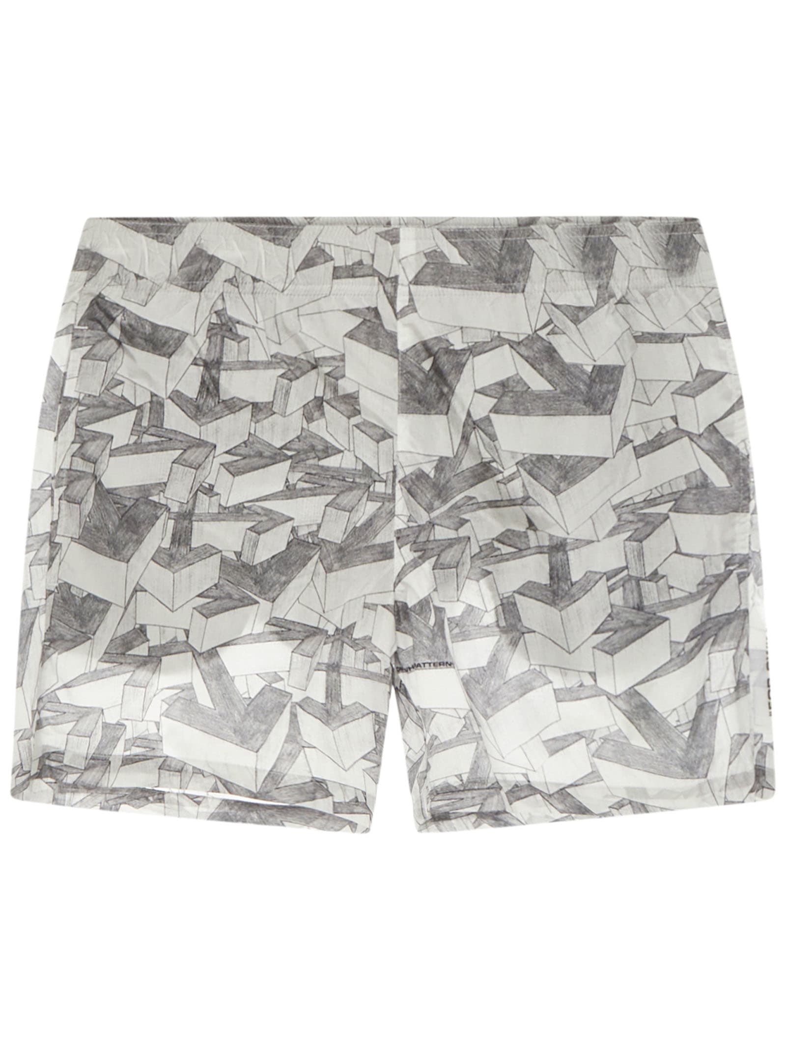 Off-white Arrows Pattern Swimsuit In Grey