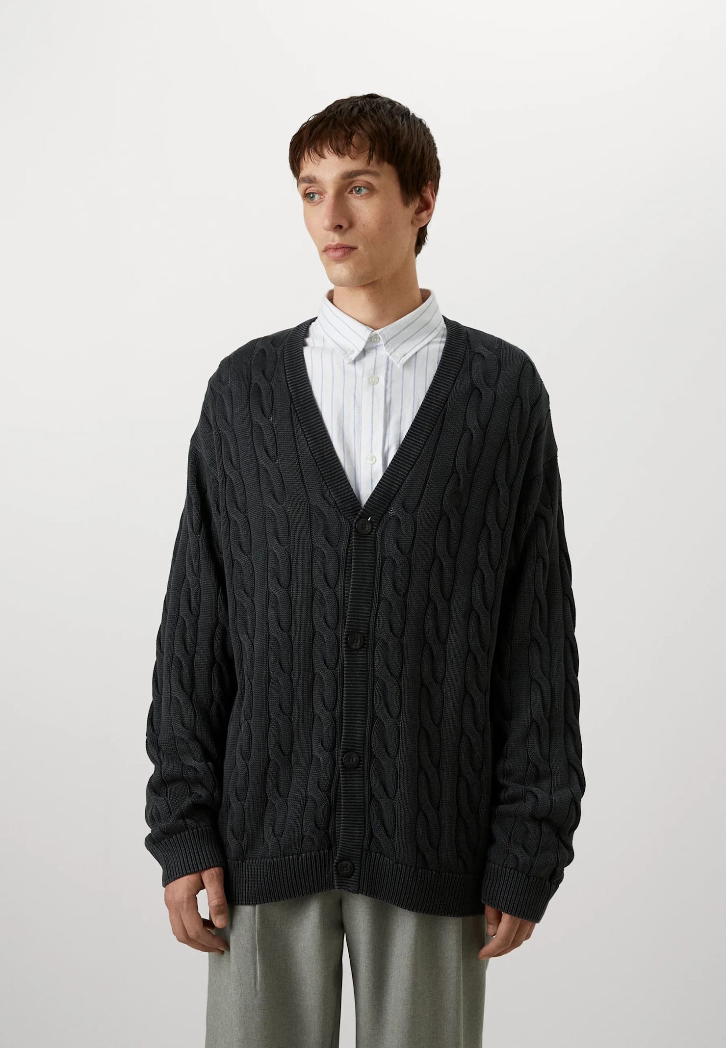 Carhartt Cardigan Carter Nero In Black