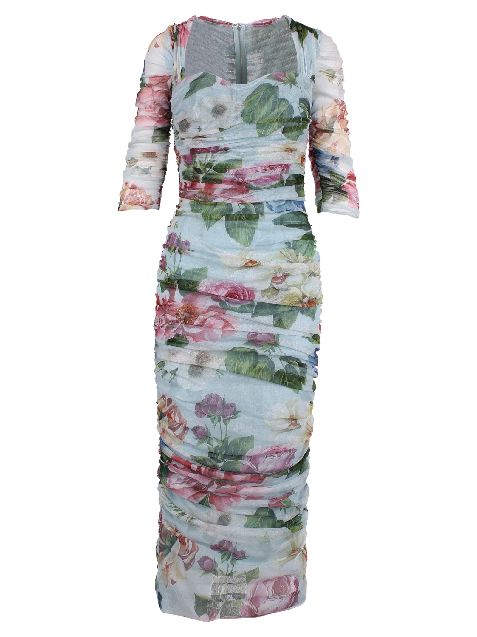 Dolce & Gabbana Cotton Dress In Floral Print