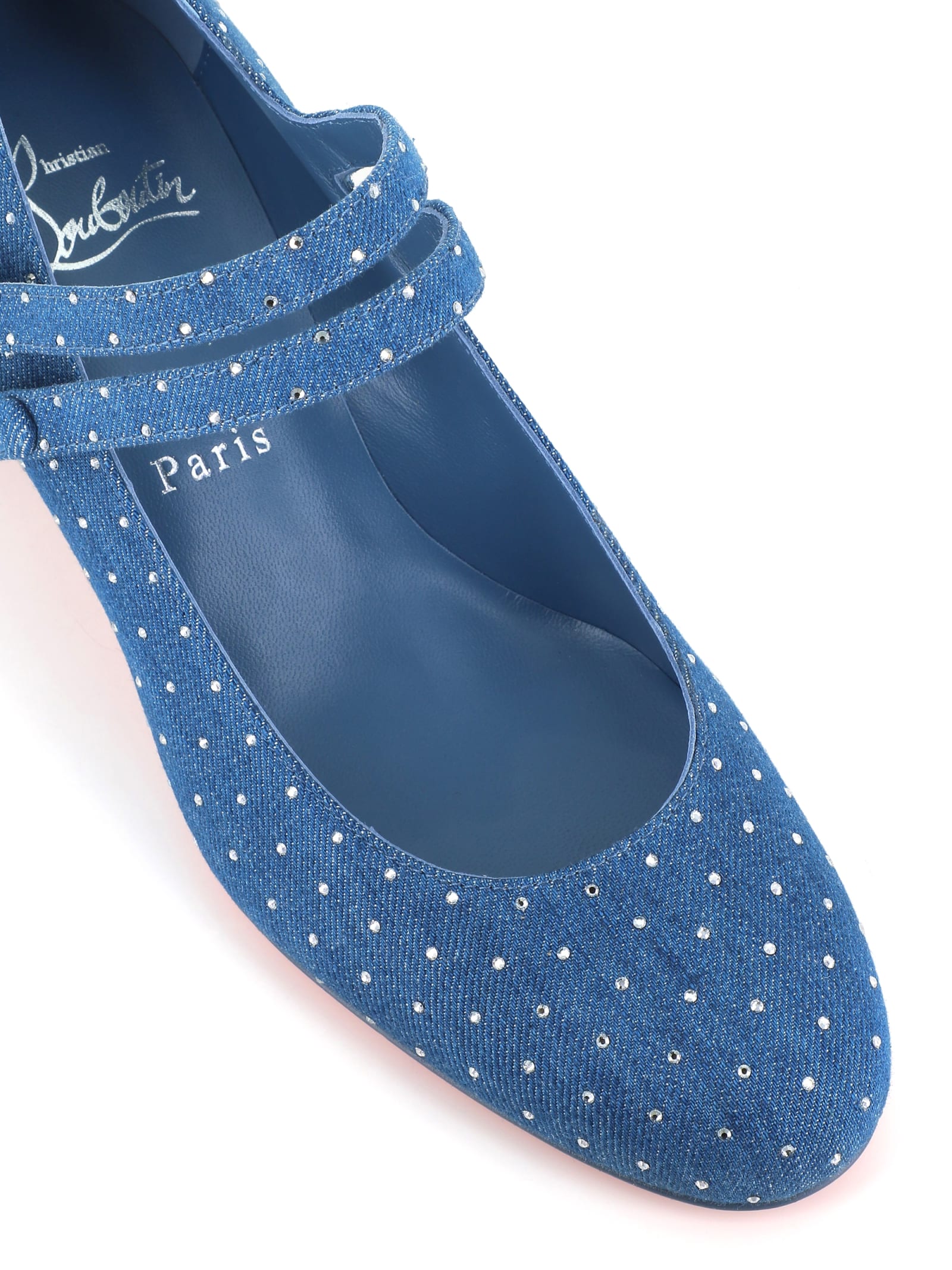CHRISTIAN LOUBOUTIN DÉCOLLETÈ MISS JANE PLUM STRASS 55 