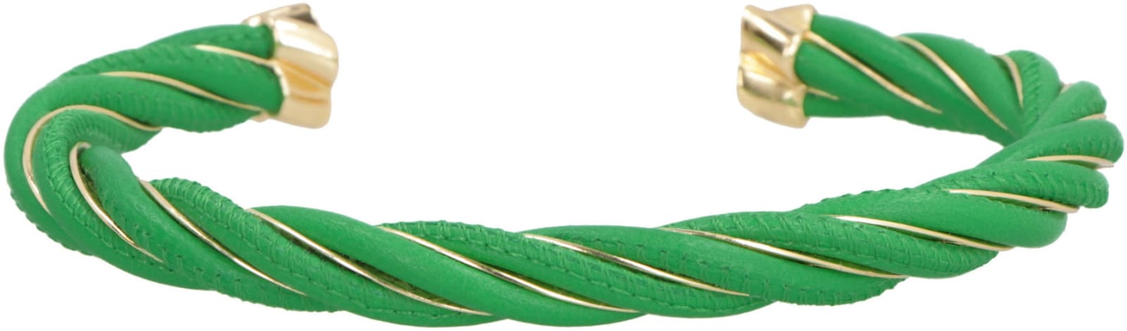 Bottega Veneta Twist Cuff Bracelet In Green
