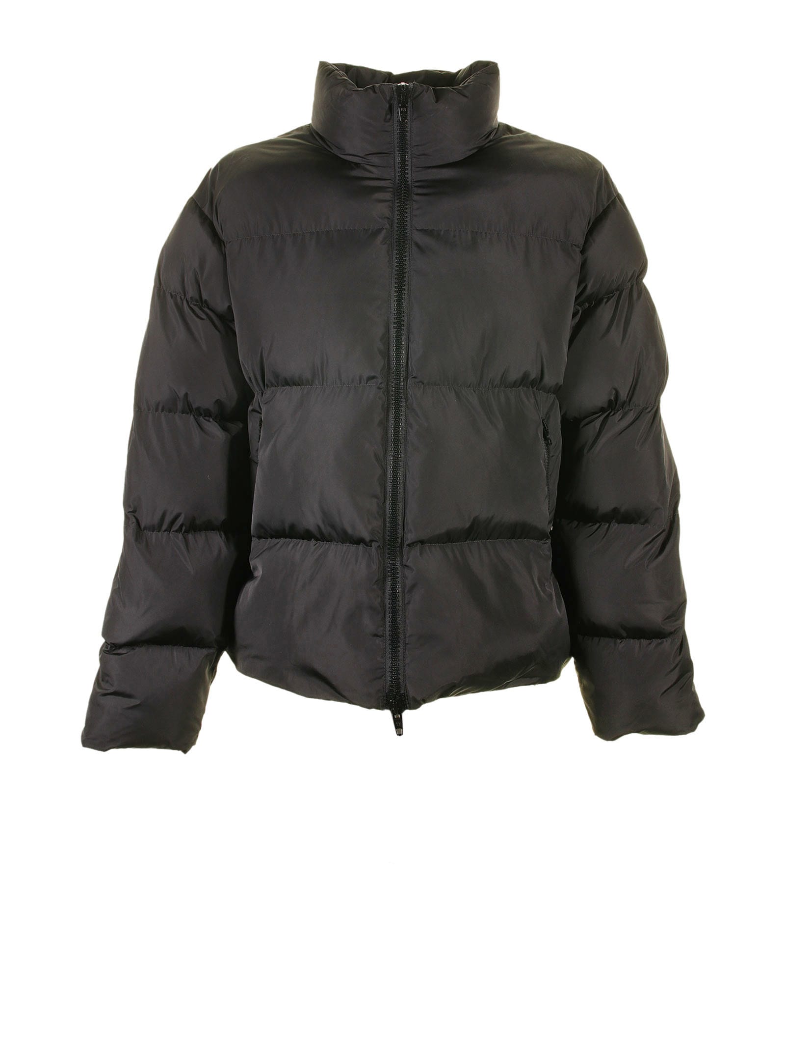 Shop Balenciaga Quilted Down Jacket With Zip In Black