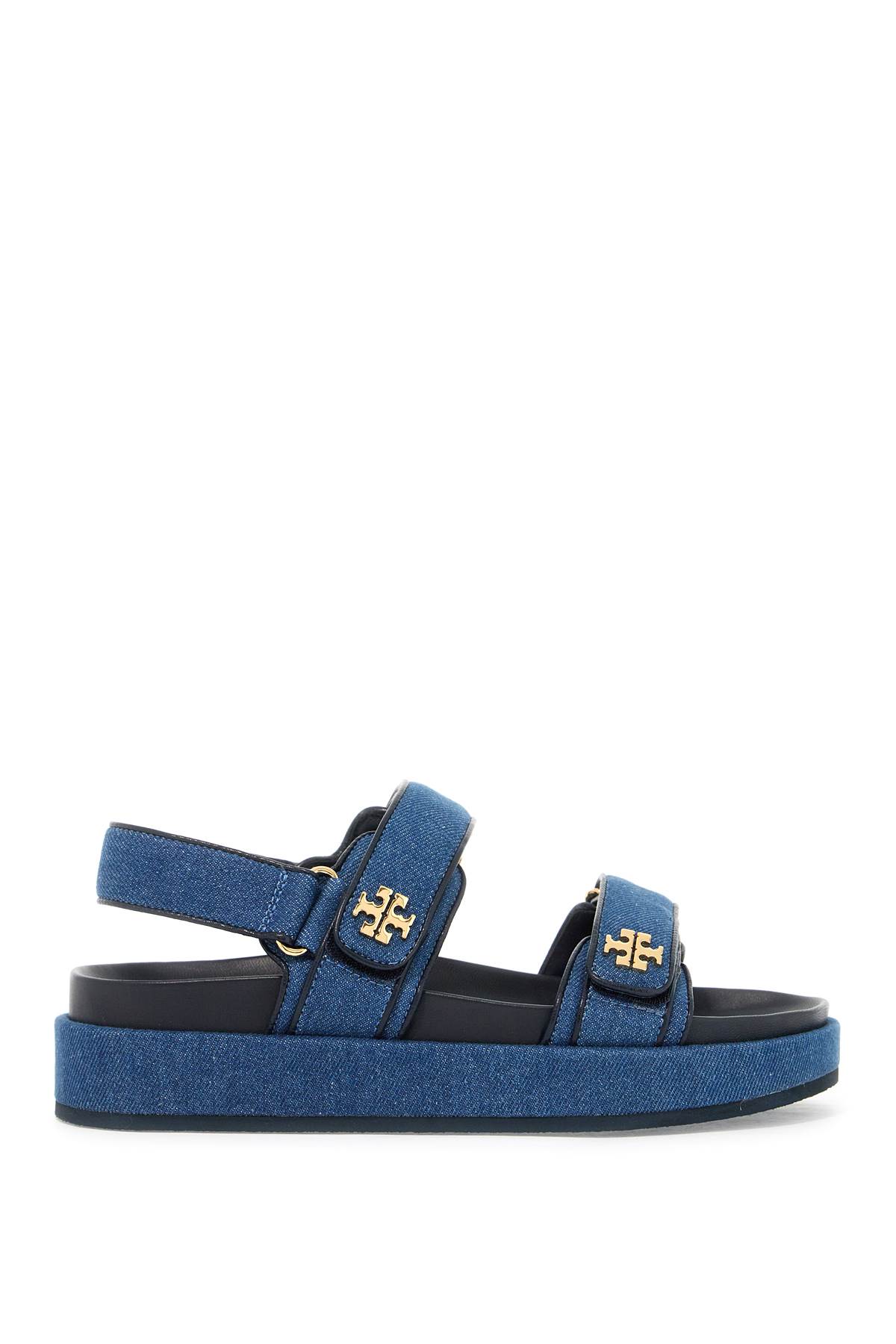 Shop Tory Burch Denim Kira Sandals For In Dark Denim / New Navy (blue)