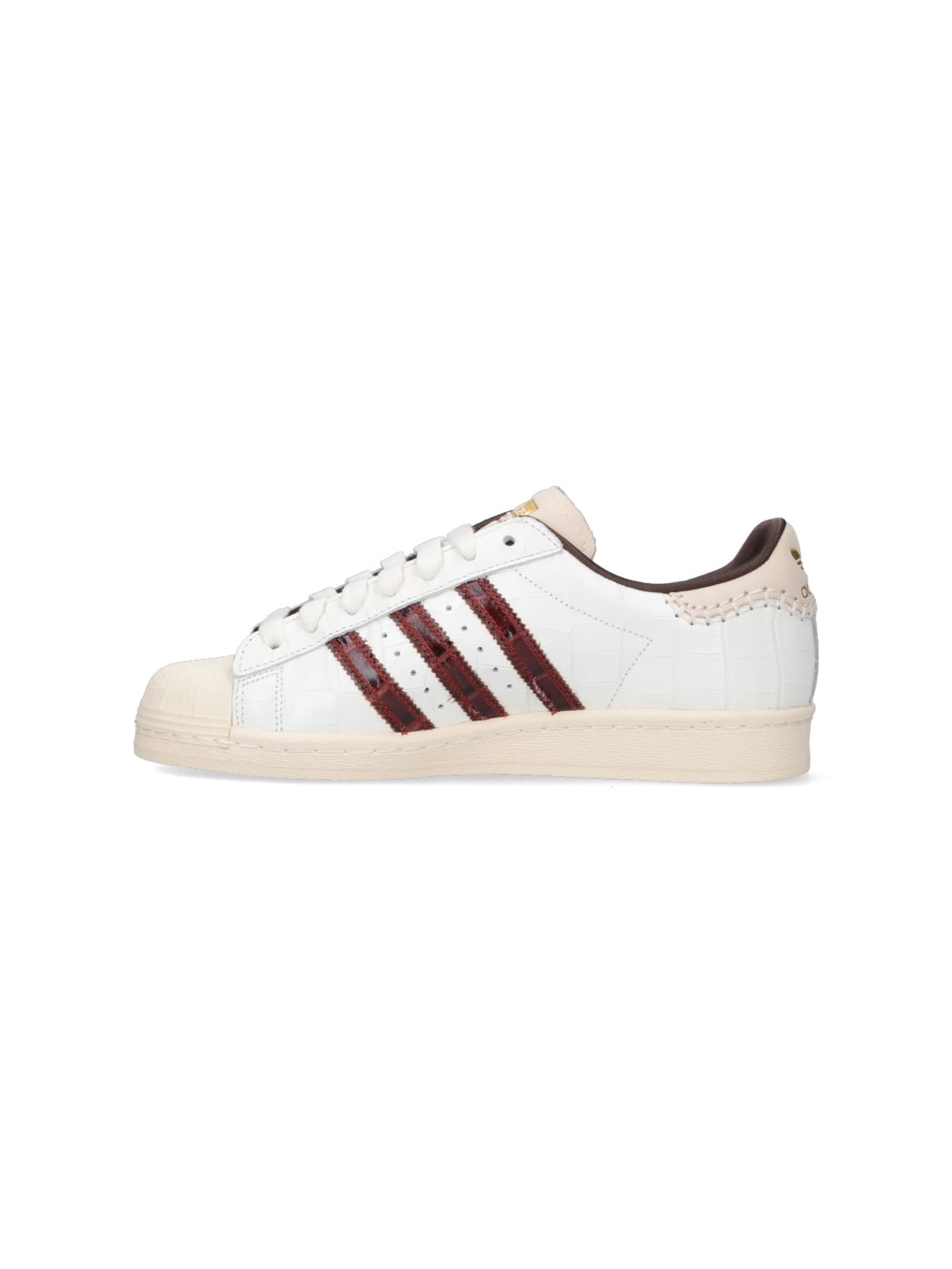 Adidas Originals By Wales Bonner Superstar Croc Leather Sneakers In White