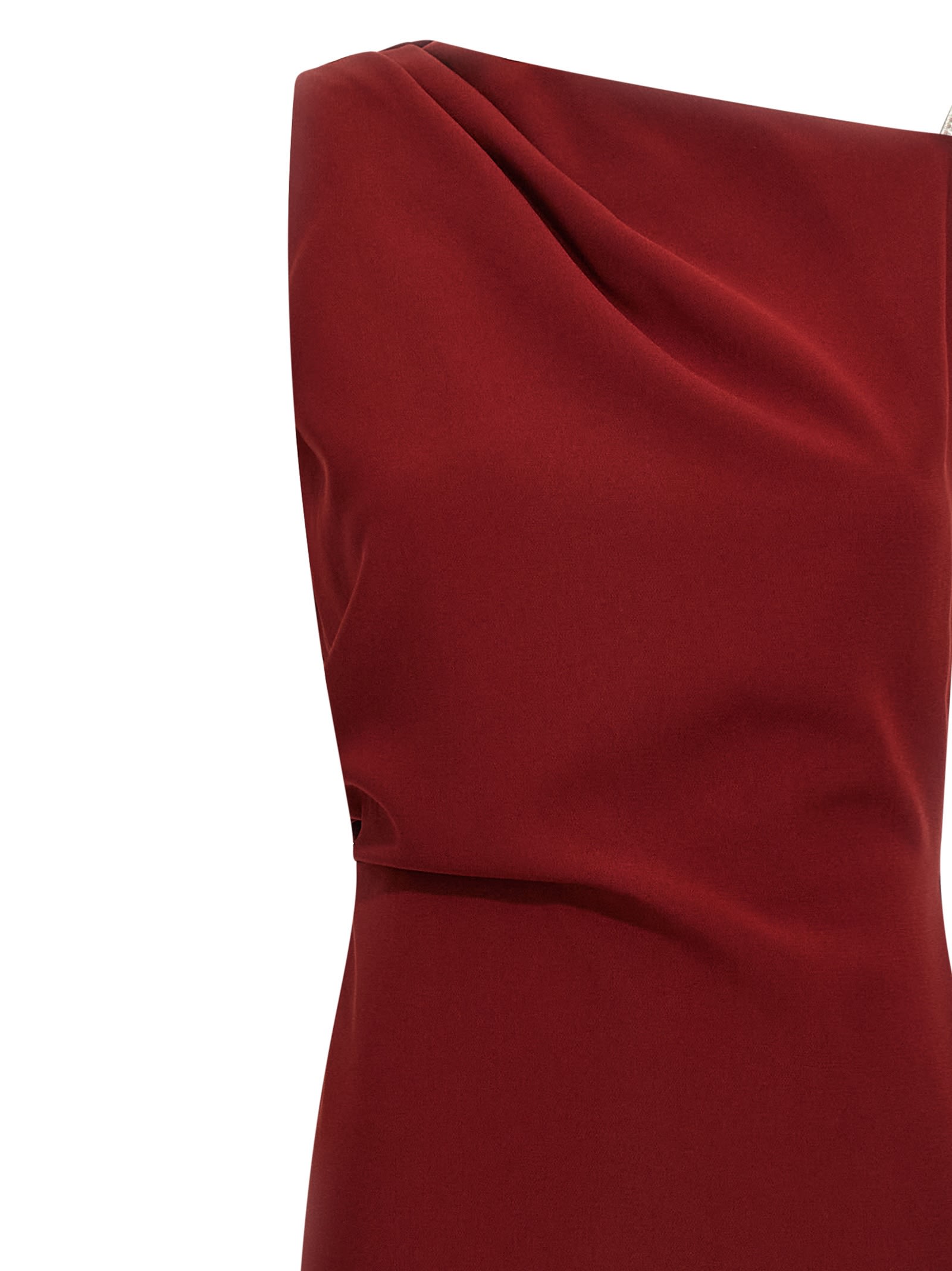 Max Mara Crystal-embellished Asymmetric Maxi Dress In Brown