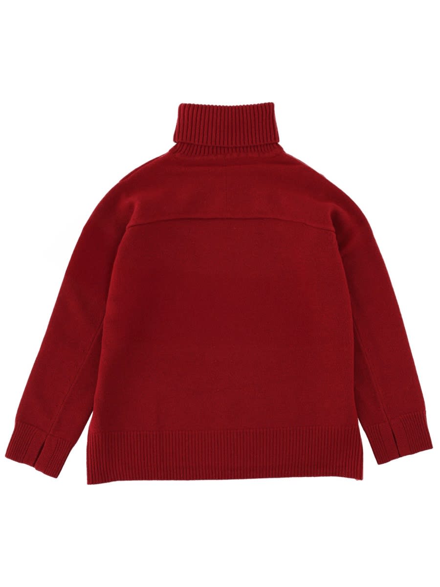 Maison Kitsuné Turtleneck Sweater In Burgundy