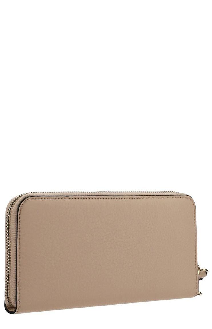 Shop Chloé Logo Detailed Zipped Wallet In 6j5