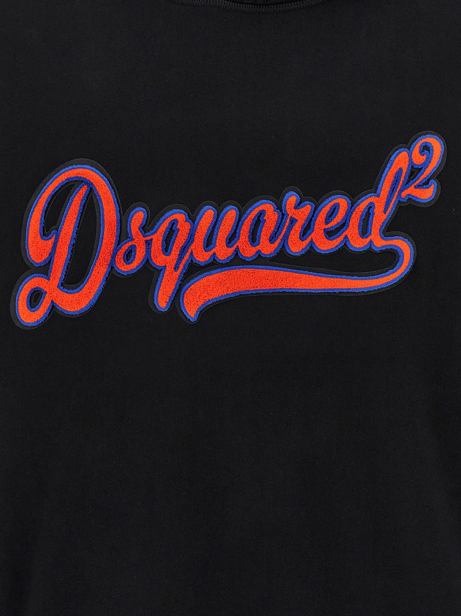 Dsquared2 Sponge Patch Hoodie In Black