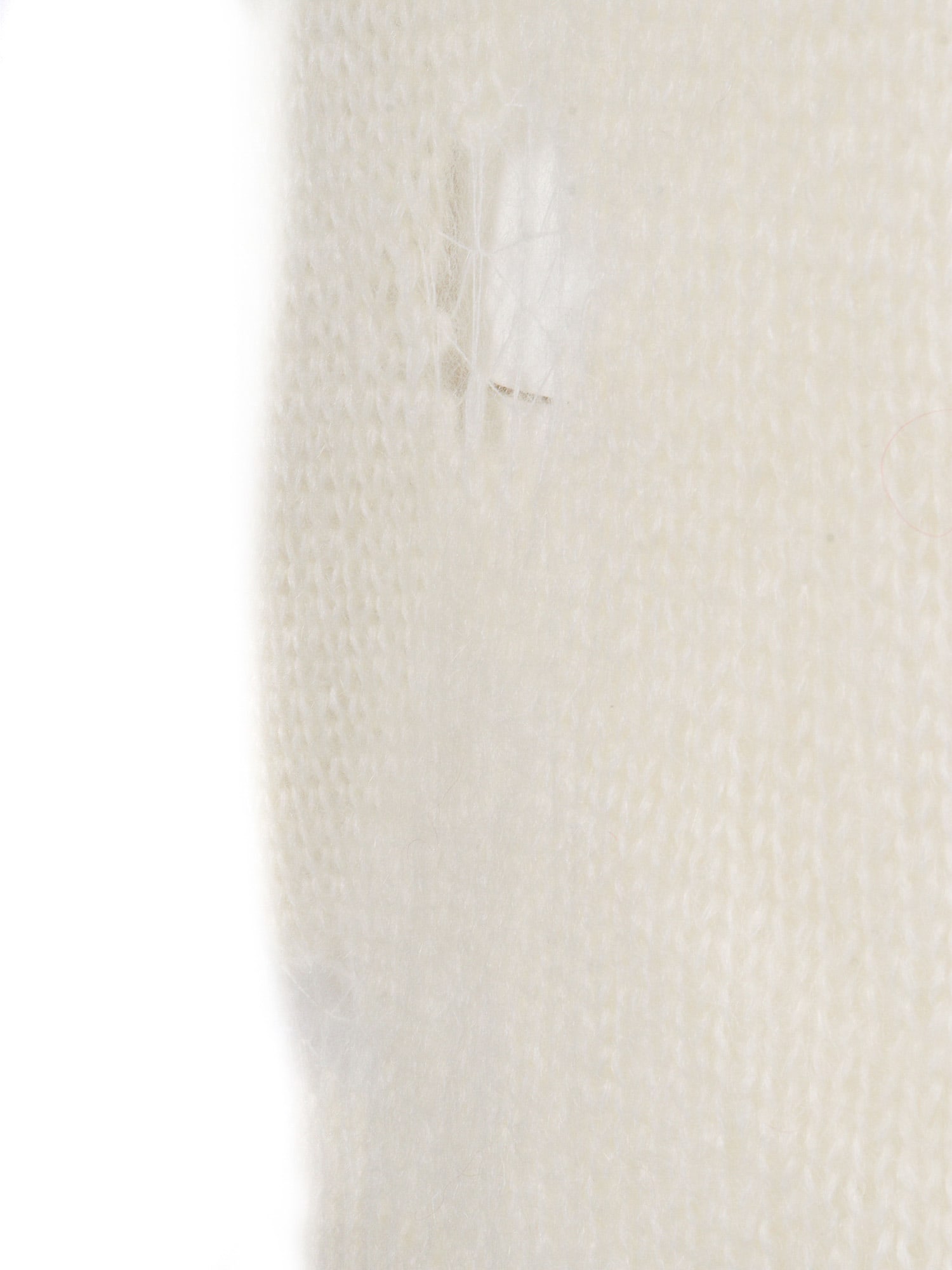 Fabiana Filippi Mohair Ripped Effect Crewneck Sweater With Gold Detail In Neutral