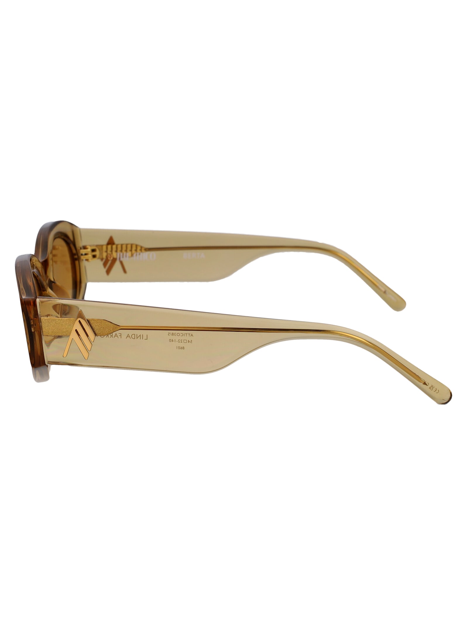 Shop Attico Berta Sunglasses In Sand/gold/sand