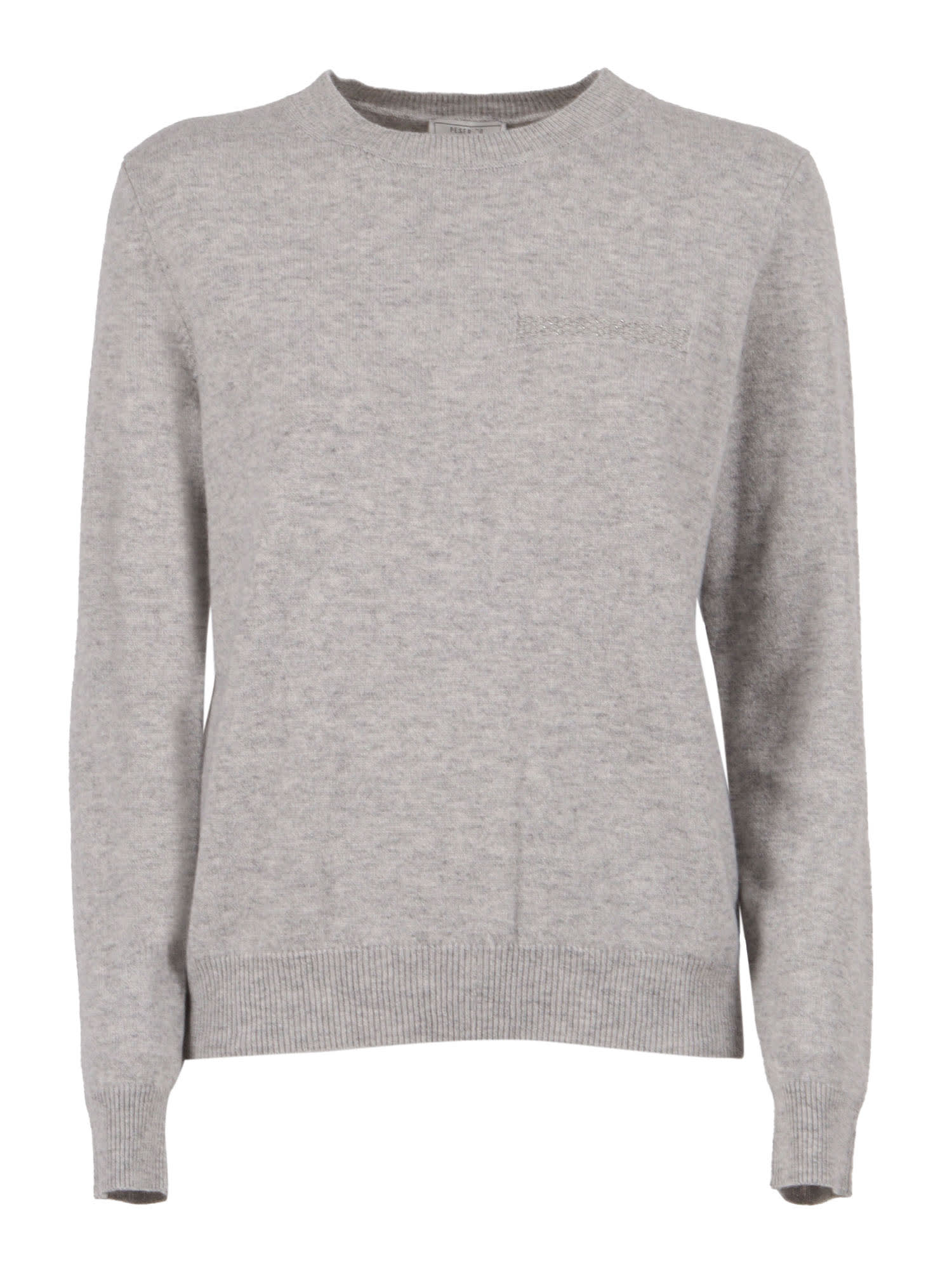Peserico Soft Knitted Sweater With Crew Neckline In Gray