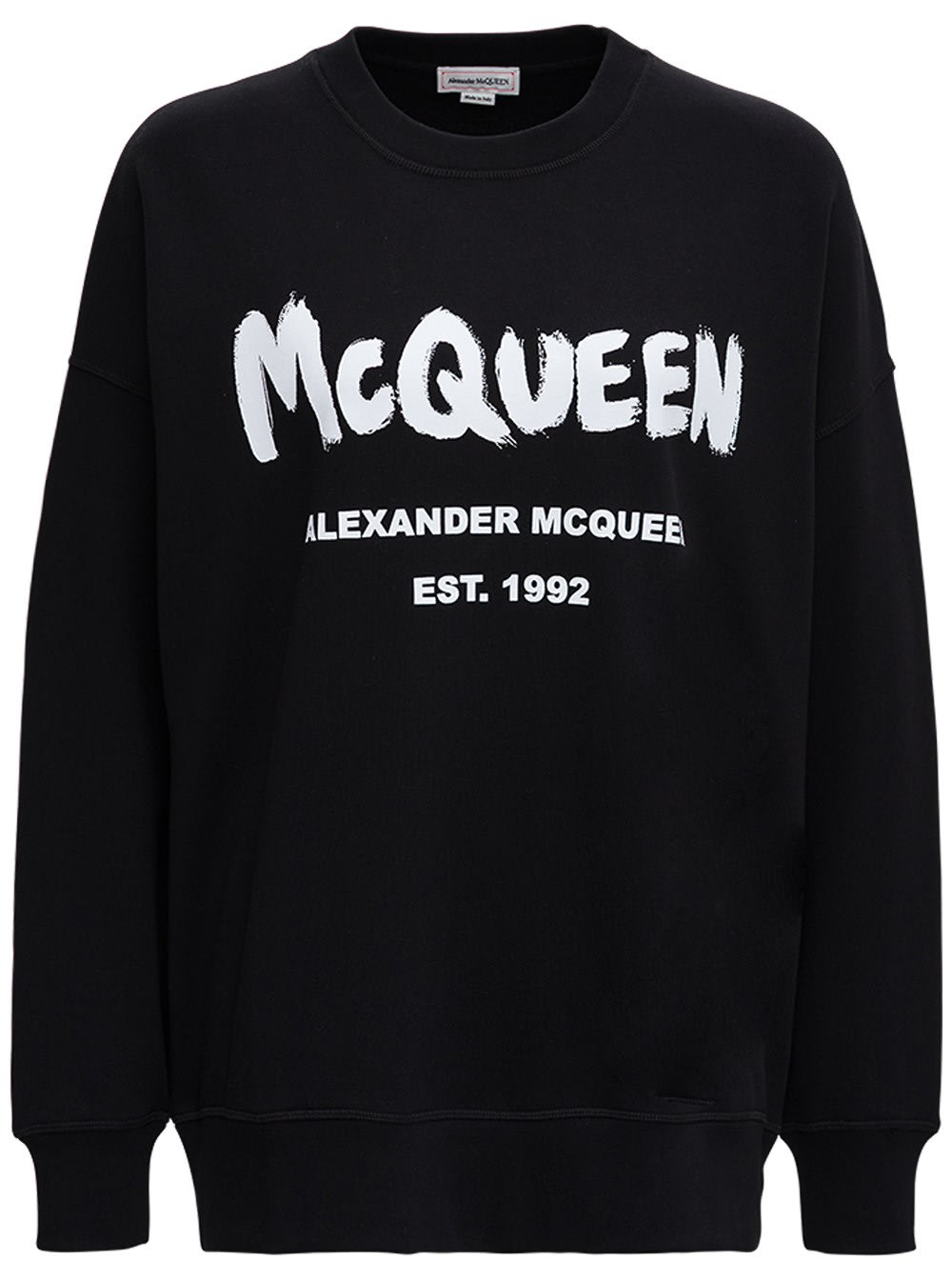 Alexander McQueen Black Cotton Sweatshirt With Logo Print
