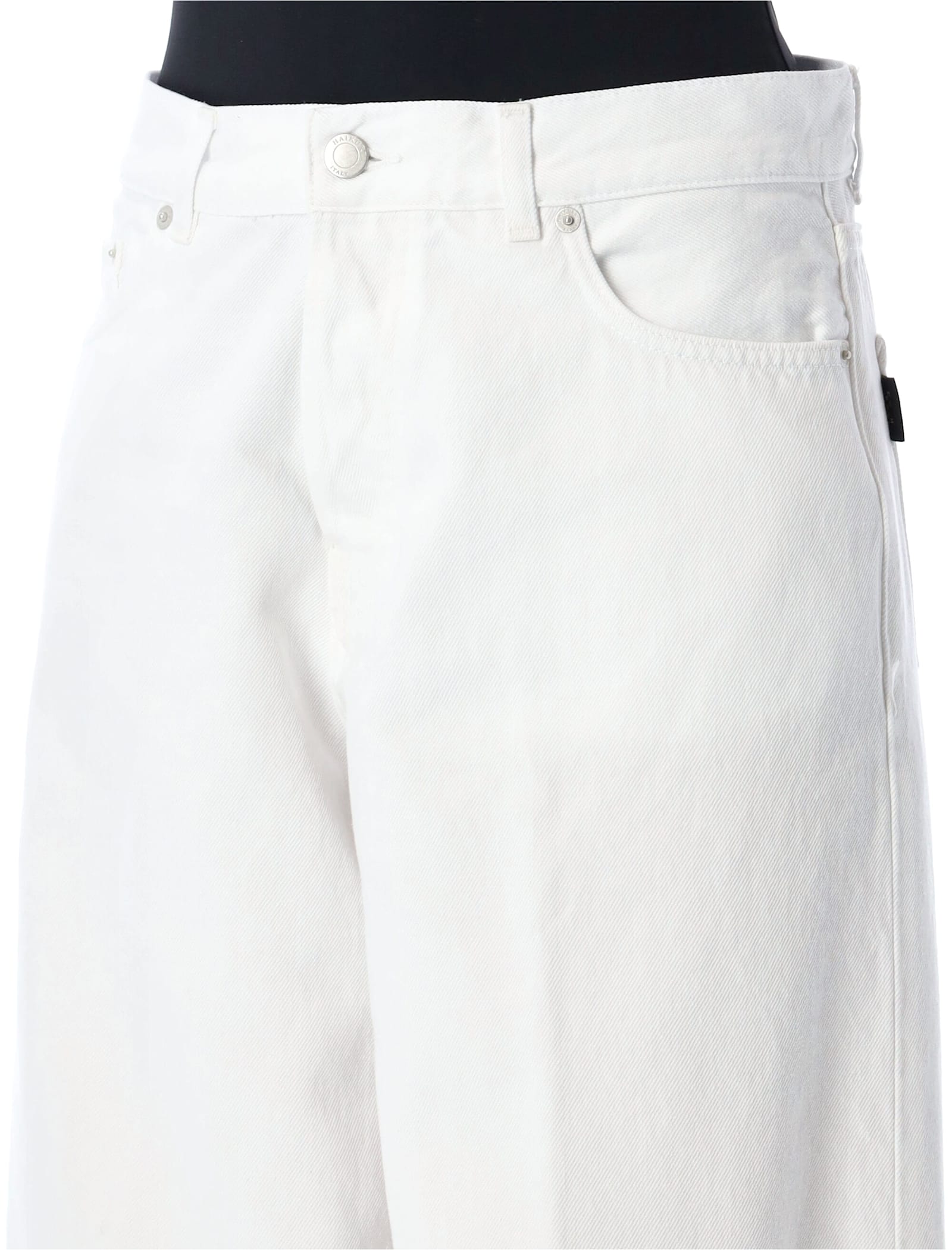 Haikure Wide-leg Jeans With Belt Loops And Contrast Stitching In White