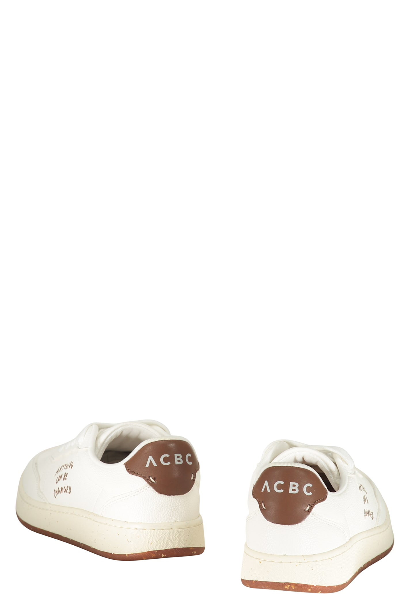 Acbc White Minimalist Sneakers With Details In Multi