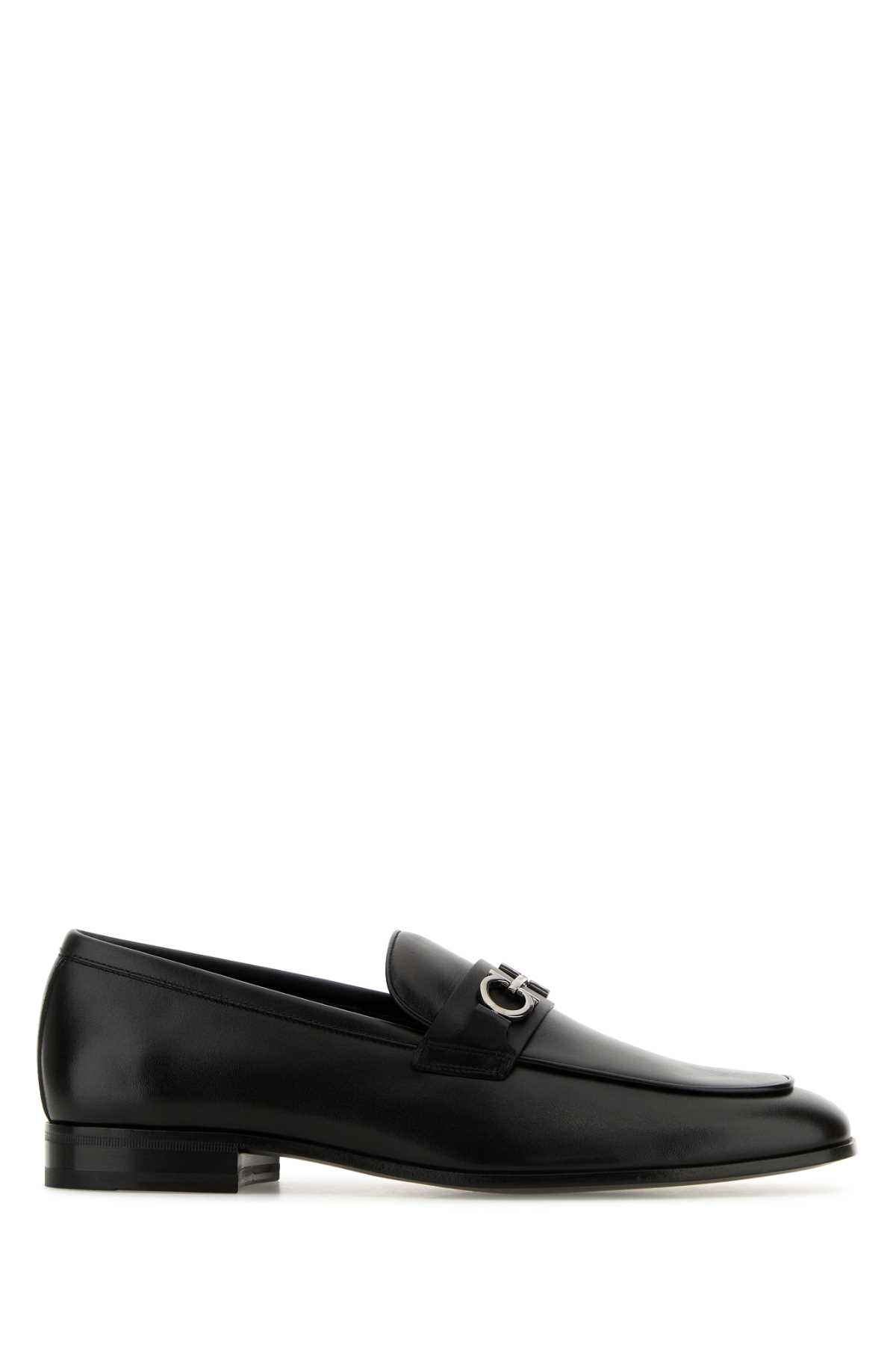 Black Leather Balty Loafers