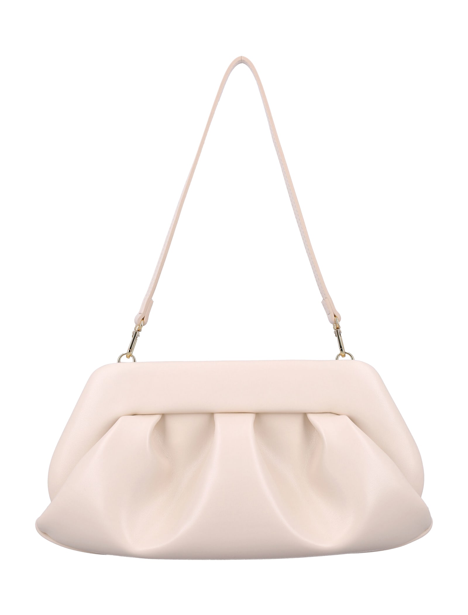Themoirè Emera Vegan Leather Clutch In Shell