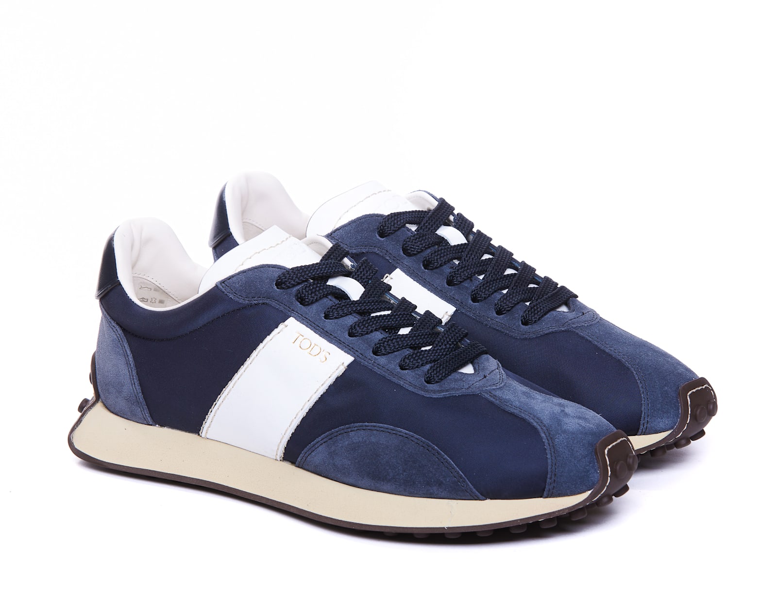 Shop Tod's T Vintage Leather Sneakers In Blue