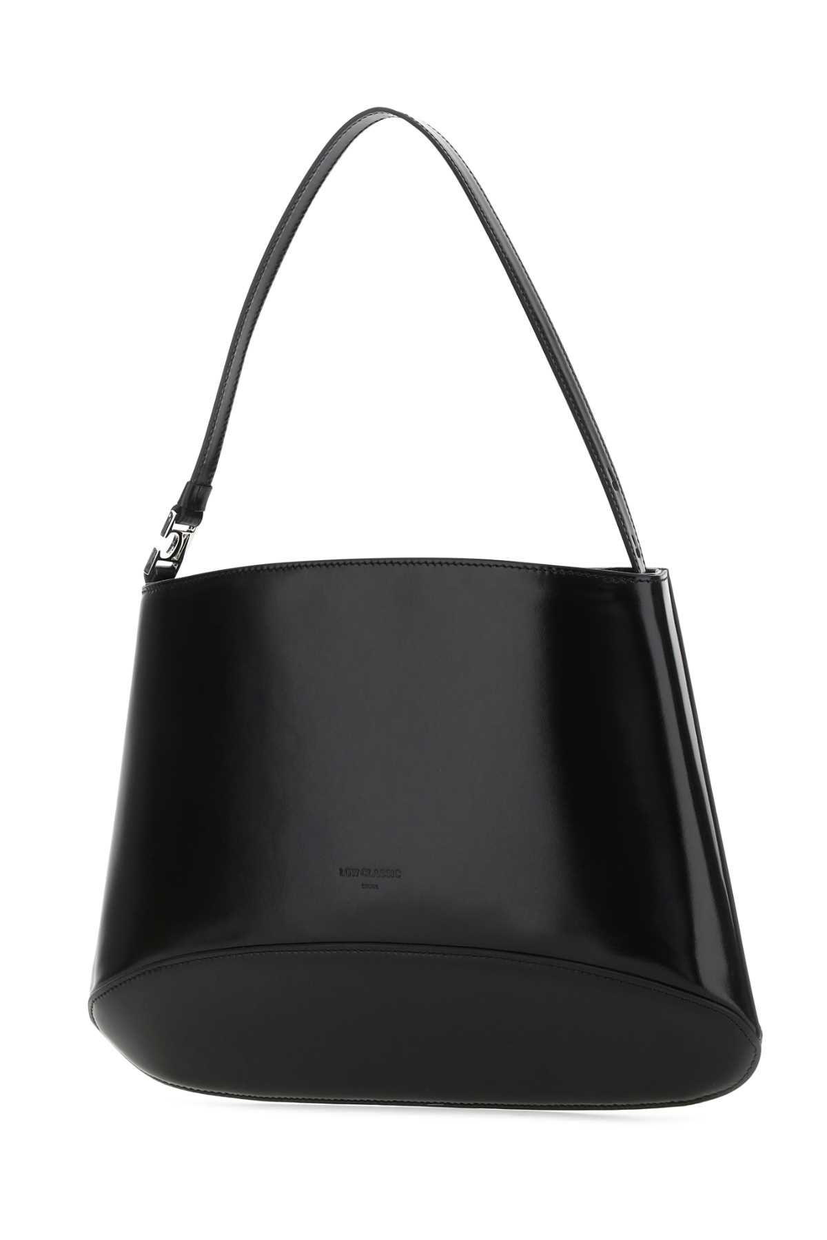 Low Classic Black Leather Handbag In 0372