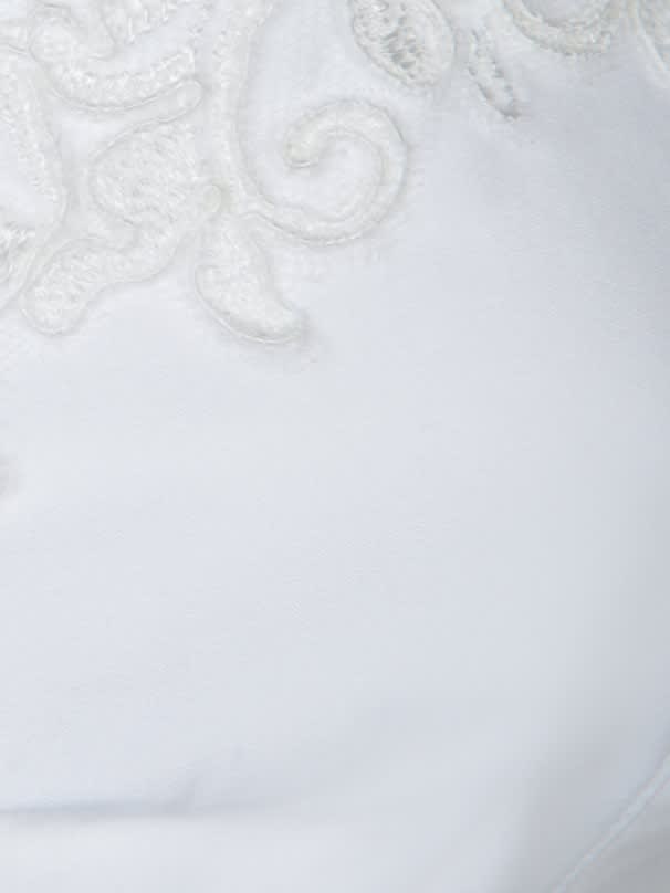 Ermanno Scervino White Poplin Cropped Top In White