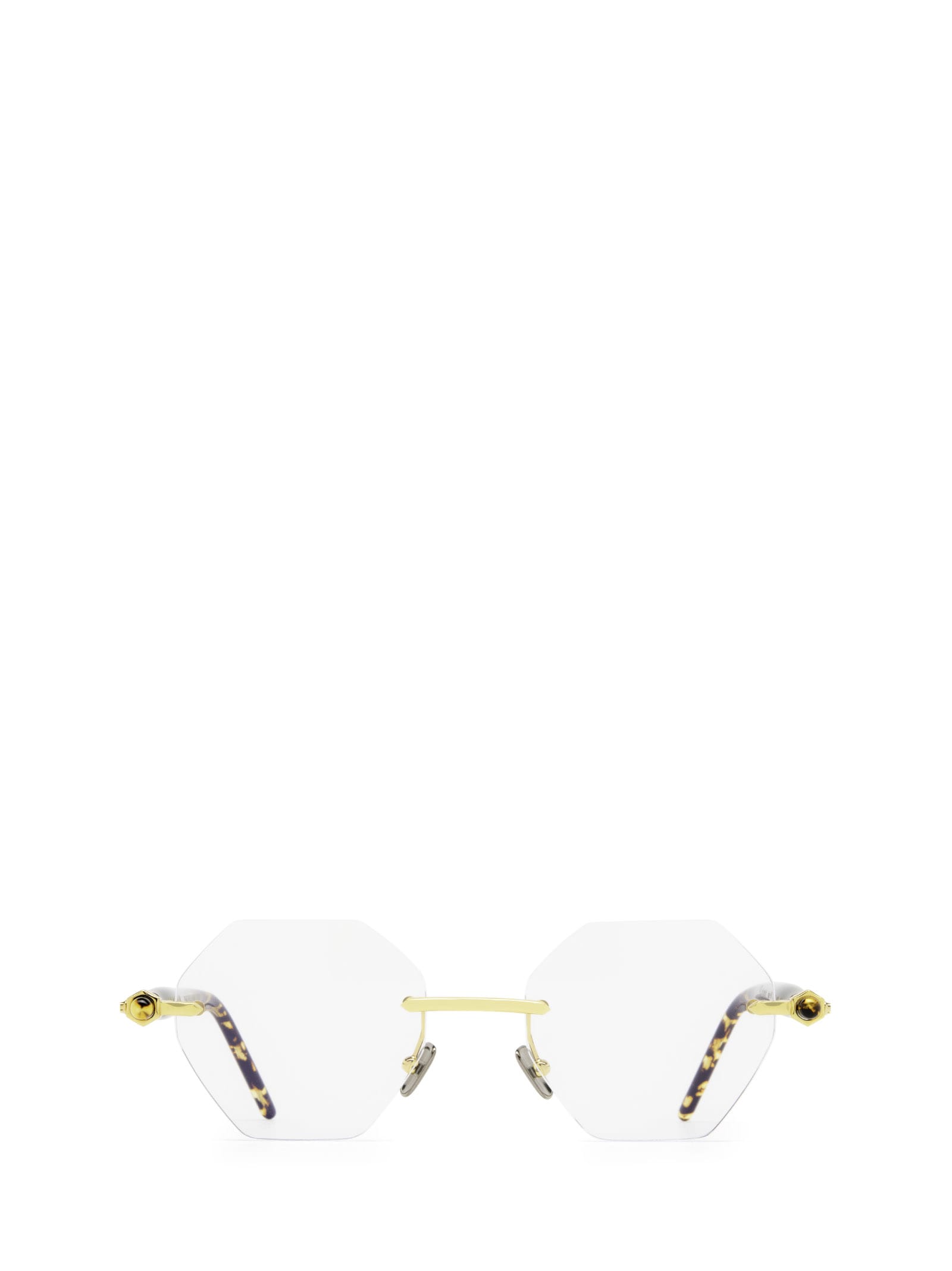 Kuboraum P54 Gold & Black Shine Dark Tortoise Glasses