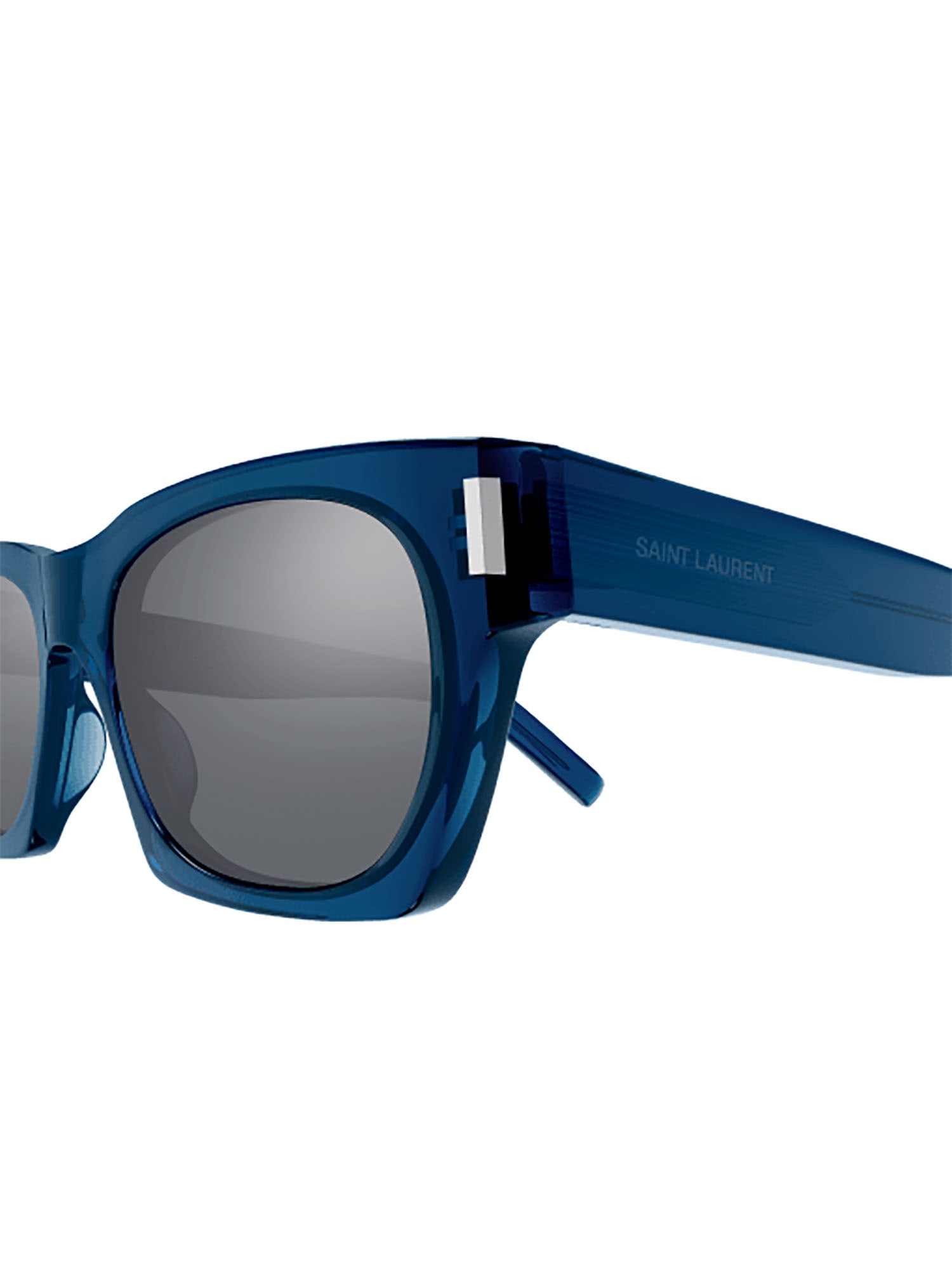 Shop Saint Laurent Sl 402 Sunglasses In Blue Blue Silver