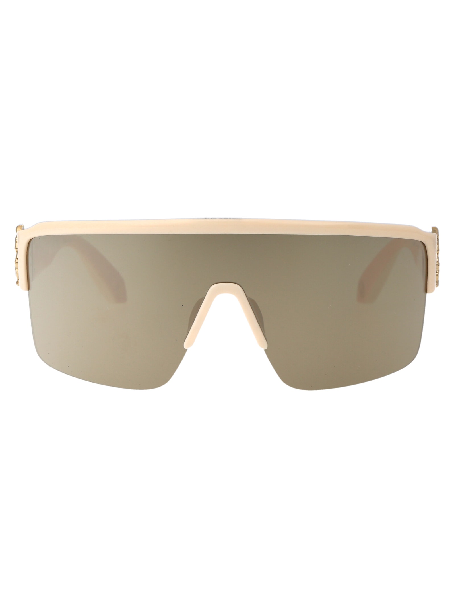 Shop Roberto Cavalli Src037m Sunglasses In Abag Beige+rosa