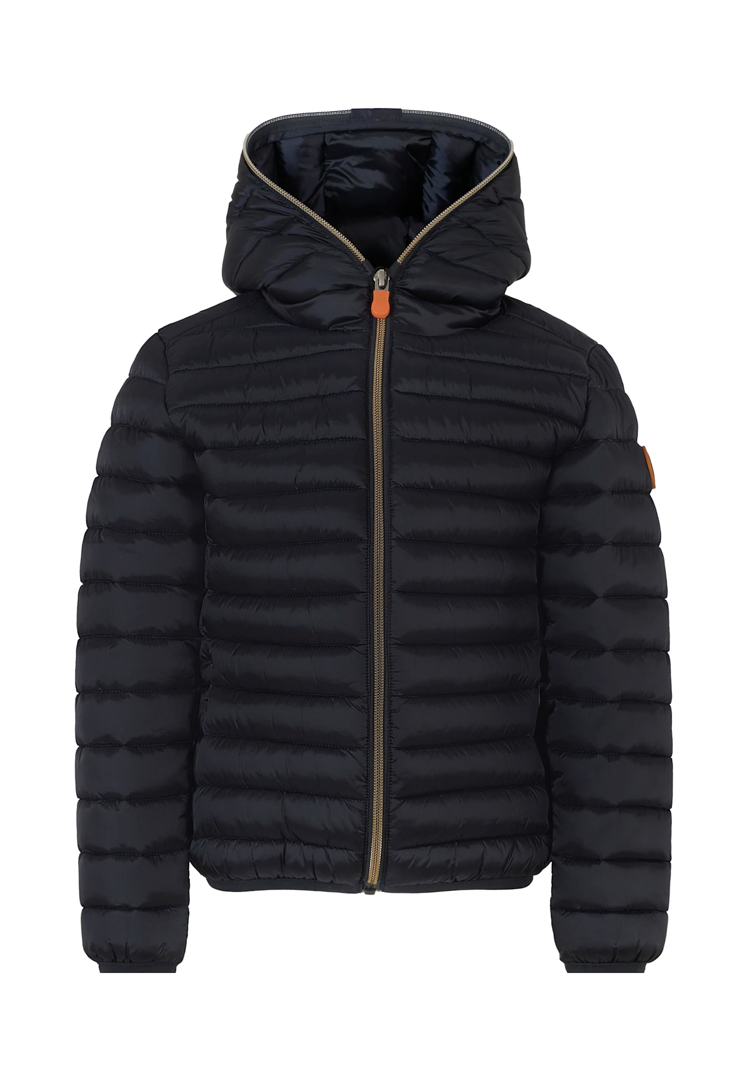 Save The Duck Blue Iris Down Jacket For Girl With Logo In Blue