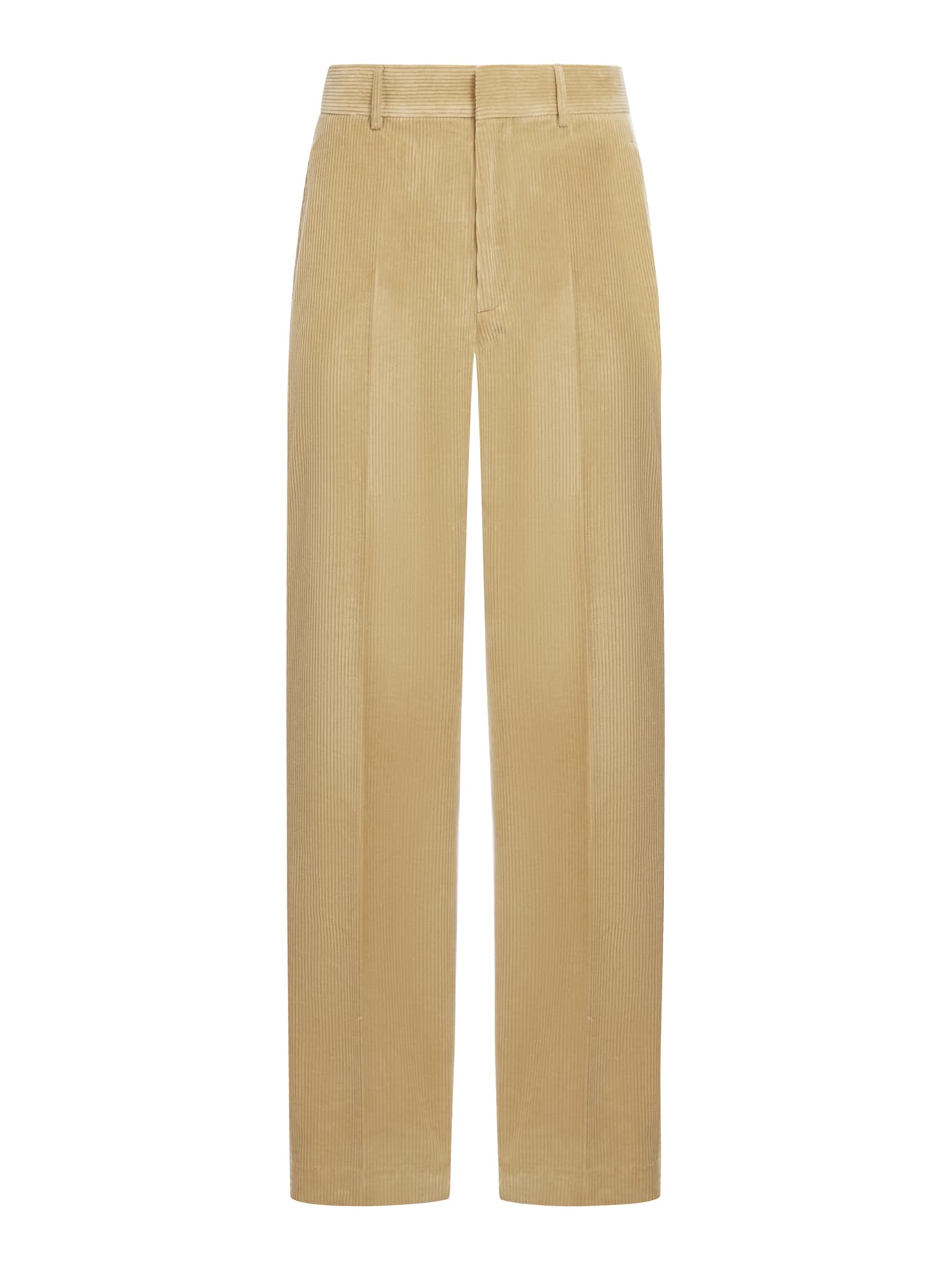 Shop Palm Angels Corduroy Suit Tape Pants In Beige Off White