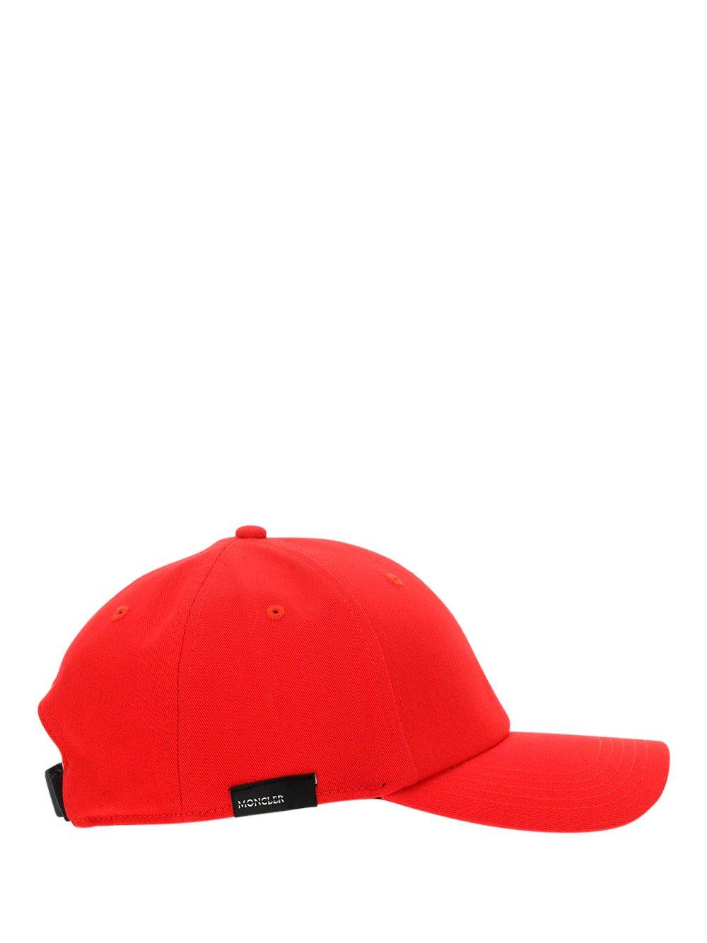 Shop Moncler Logo Printed Baseball Cap In Red