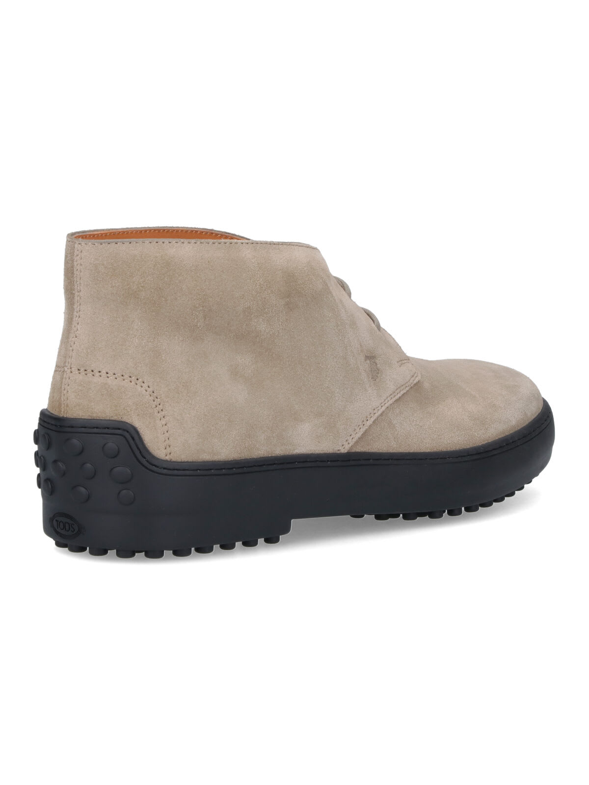 Tod's Suede Ankle Boots With Textured Rubber Sole In Neutral