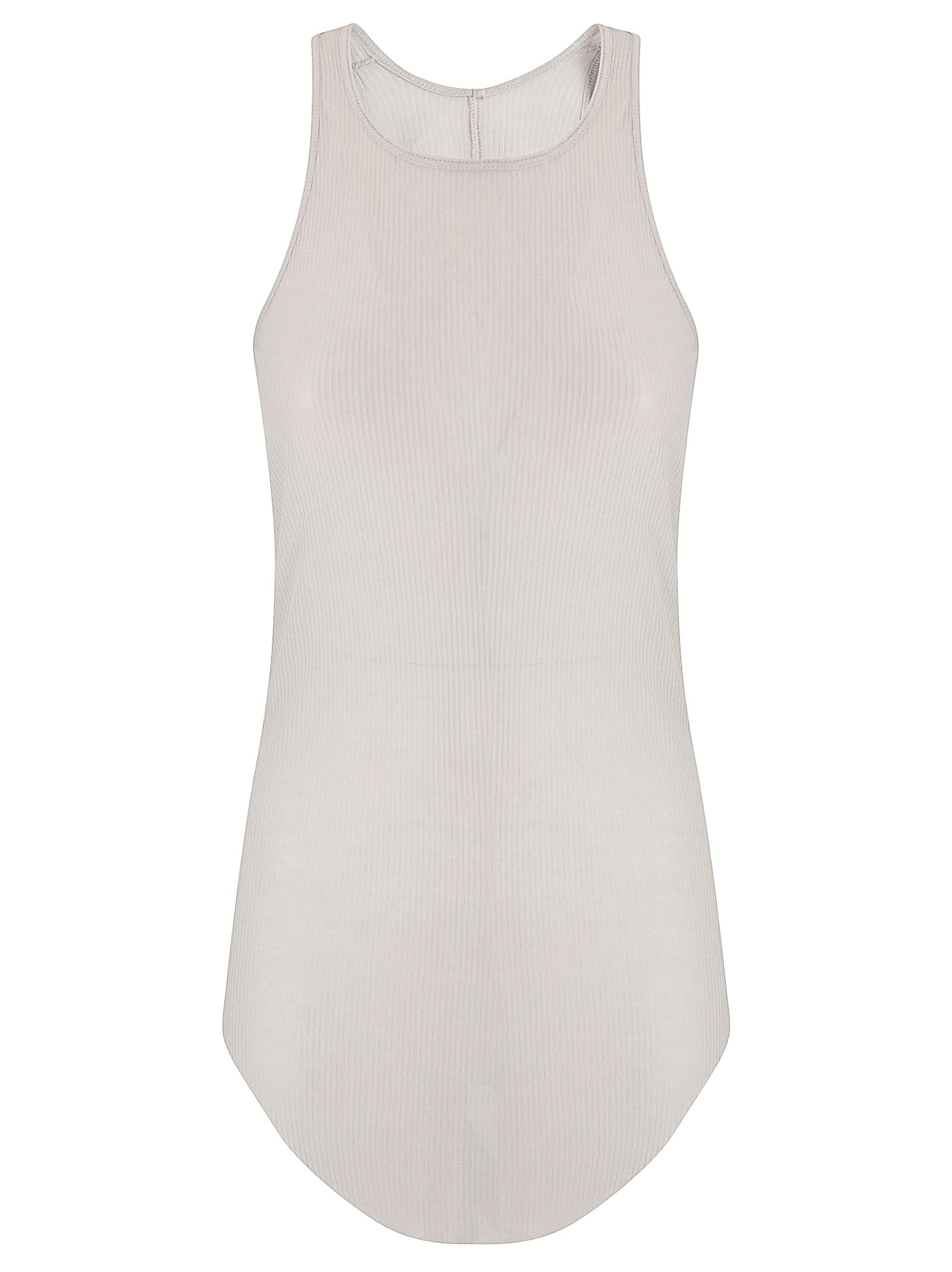Rick Owens Ribbed Round-neck Top In White