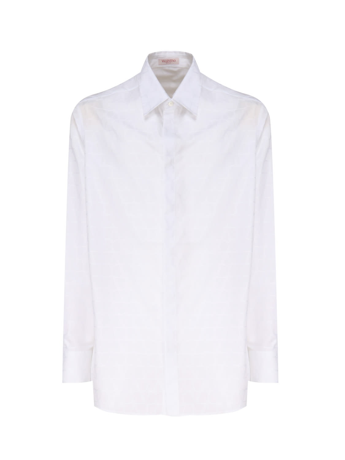 Shop Valentino Vlogo Jacquard Shirt In White