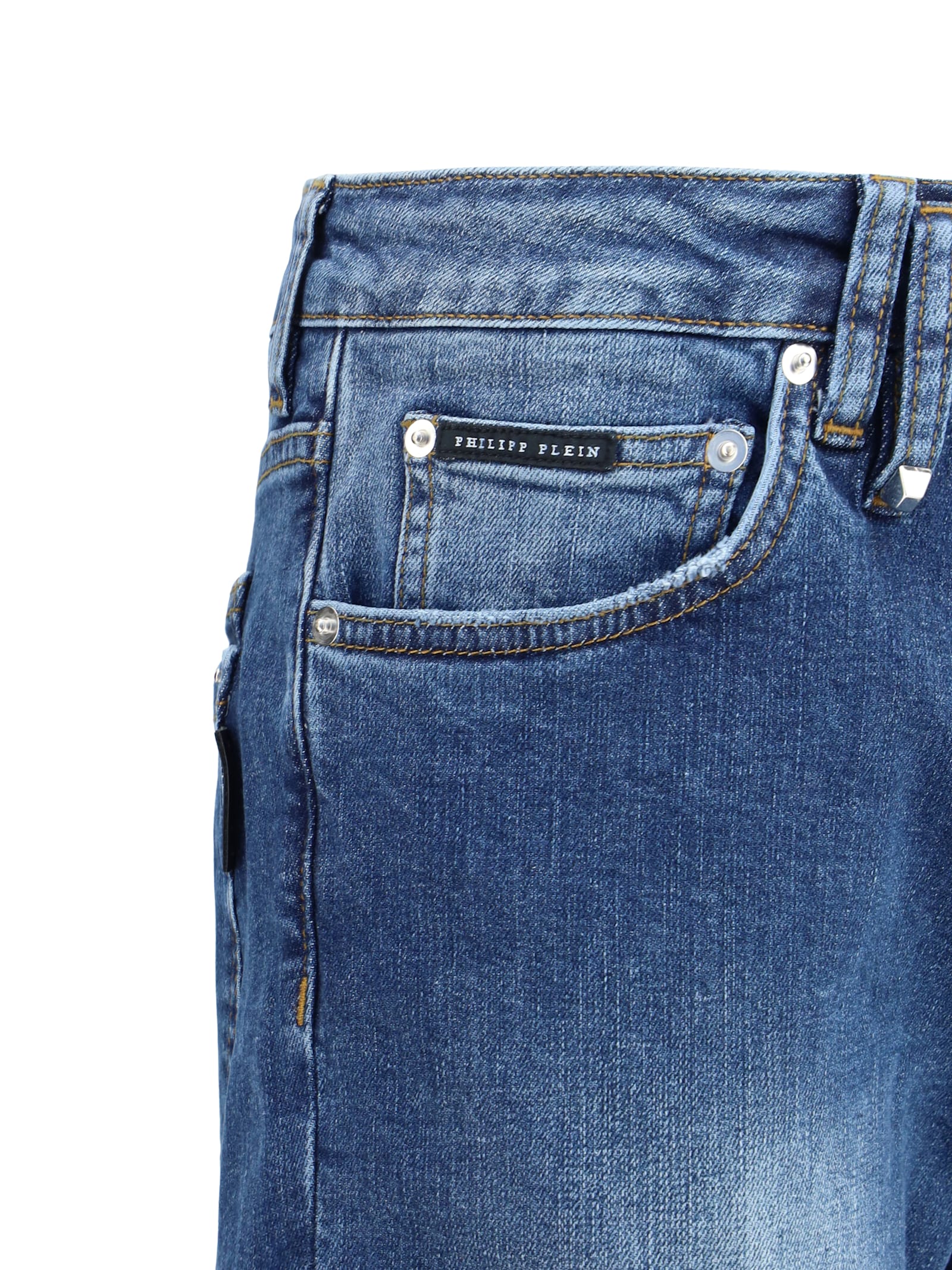 Philipp Plein Super Straight Jeans In Blue