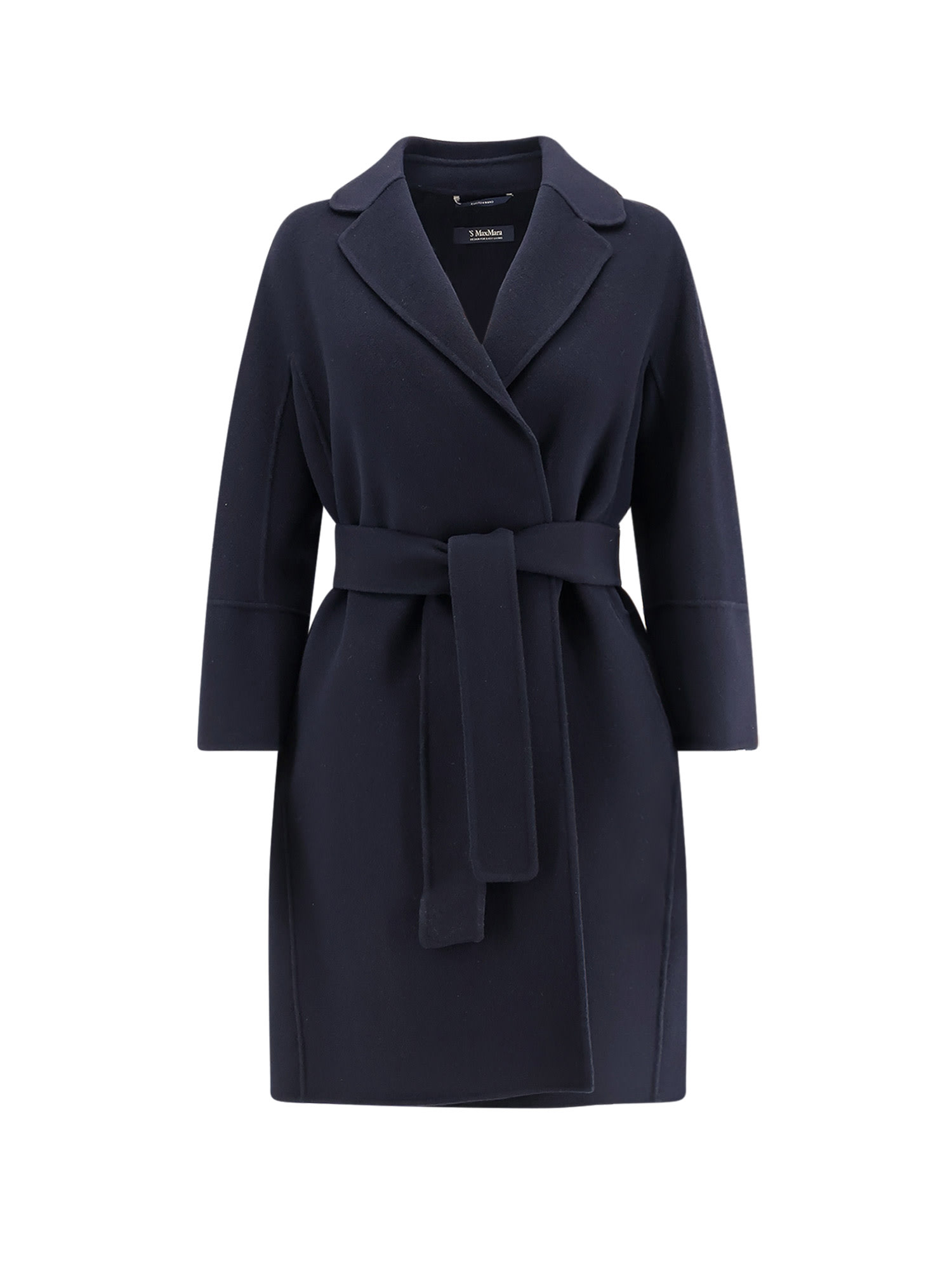 S Max Mara Arona Vigin Wool Coat In Blue