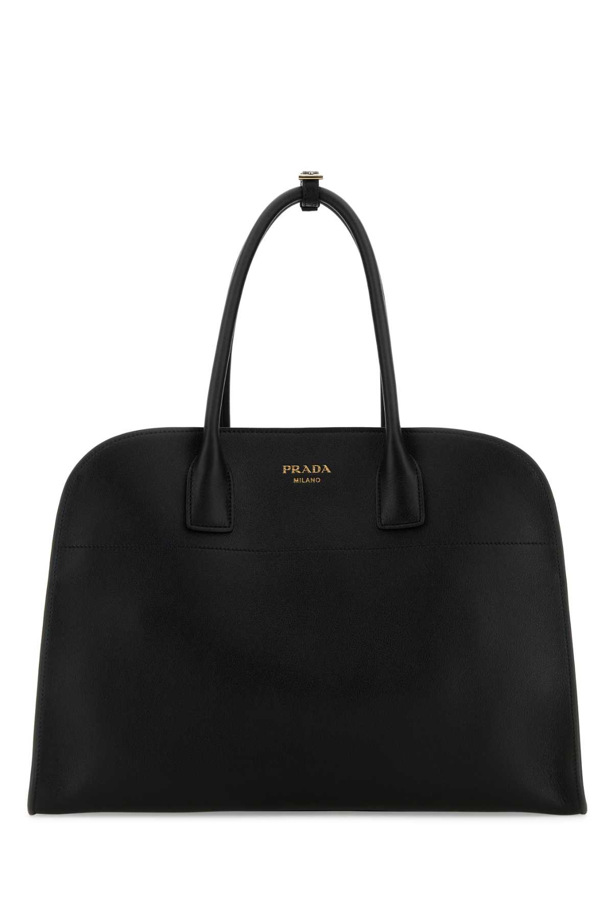 Shop Prada Black Leather Shopping Bag