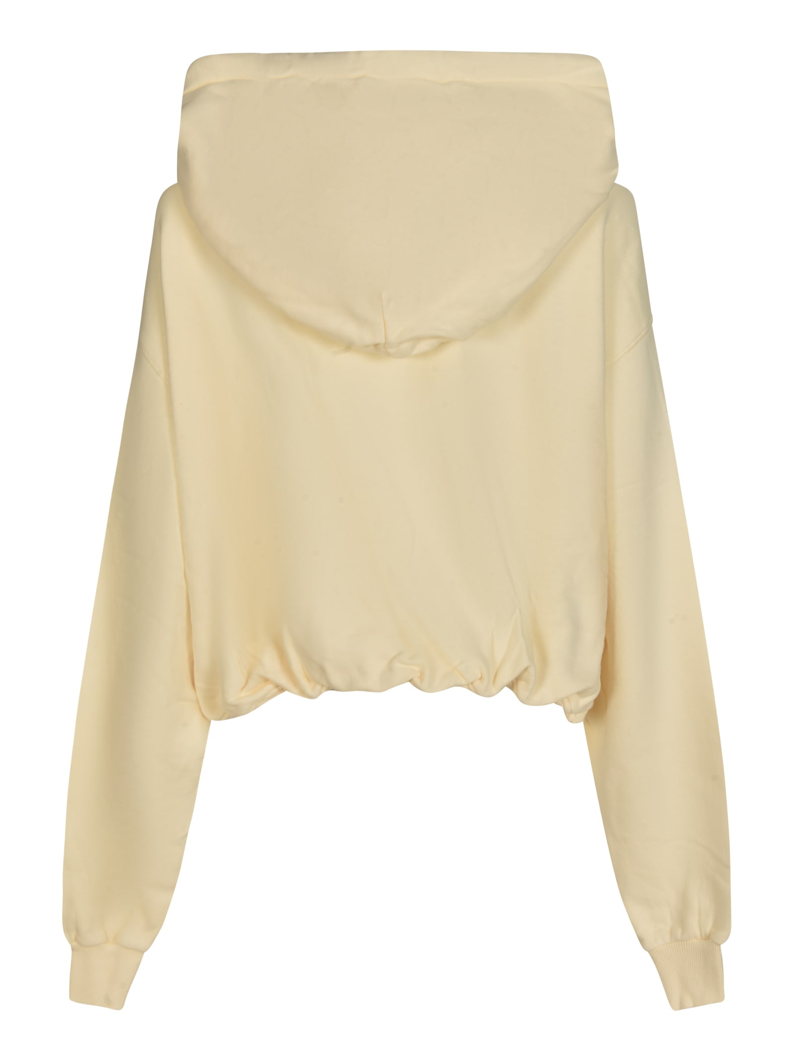 R13 Balloon Bubble Hem Cotton Fleece Hoodie In Natural