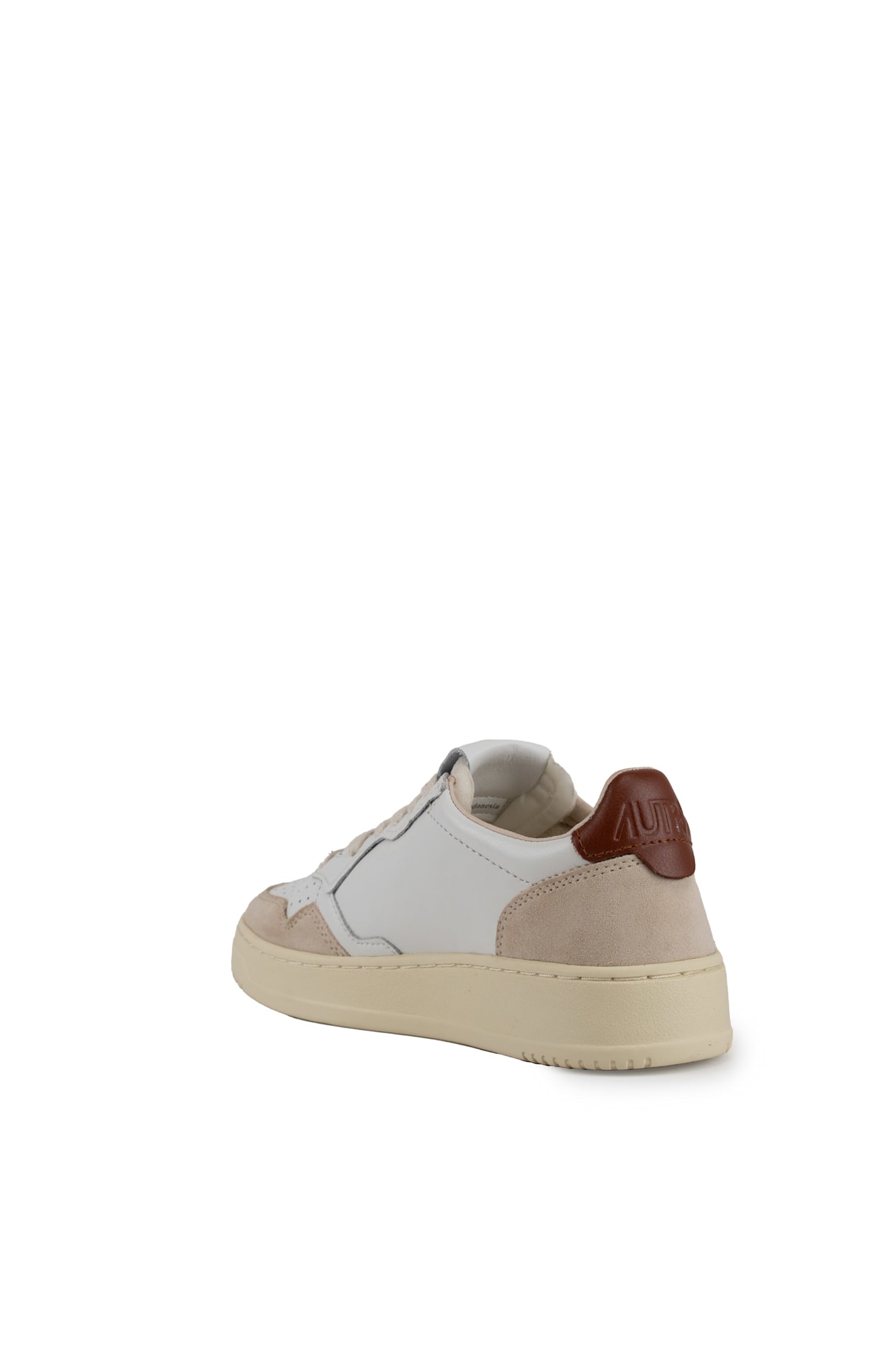 Shop Autry Medalist Low Sneakers In White/coconut Leather And Suede In Leat/suede Wh/coco Shl