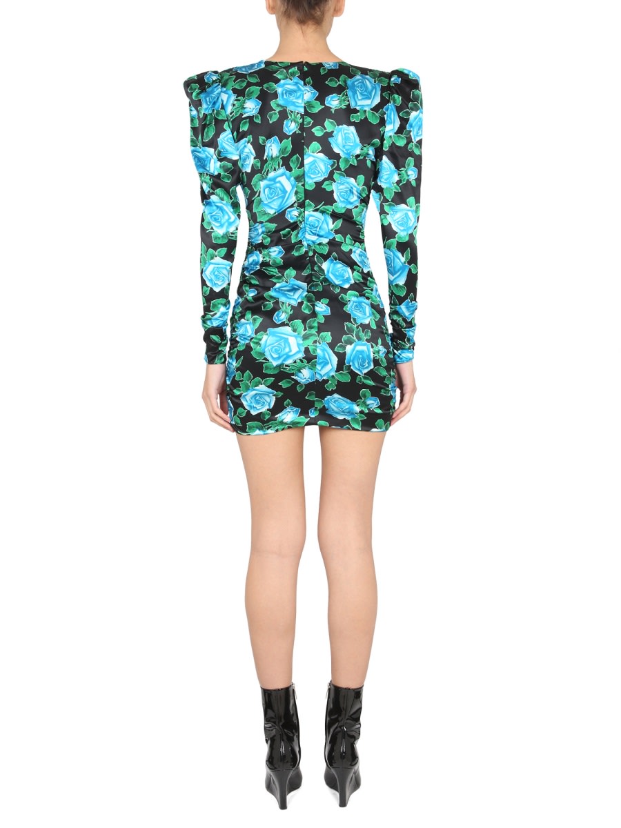 Shop Alessandra Rich Mini Satin Dress In Multicolour