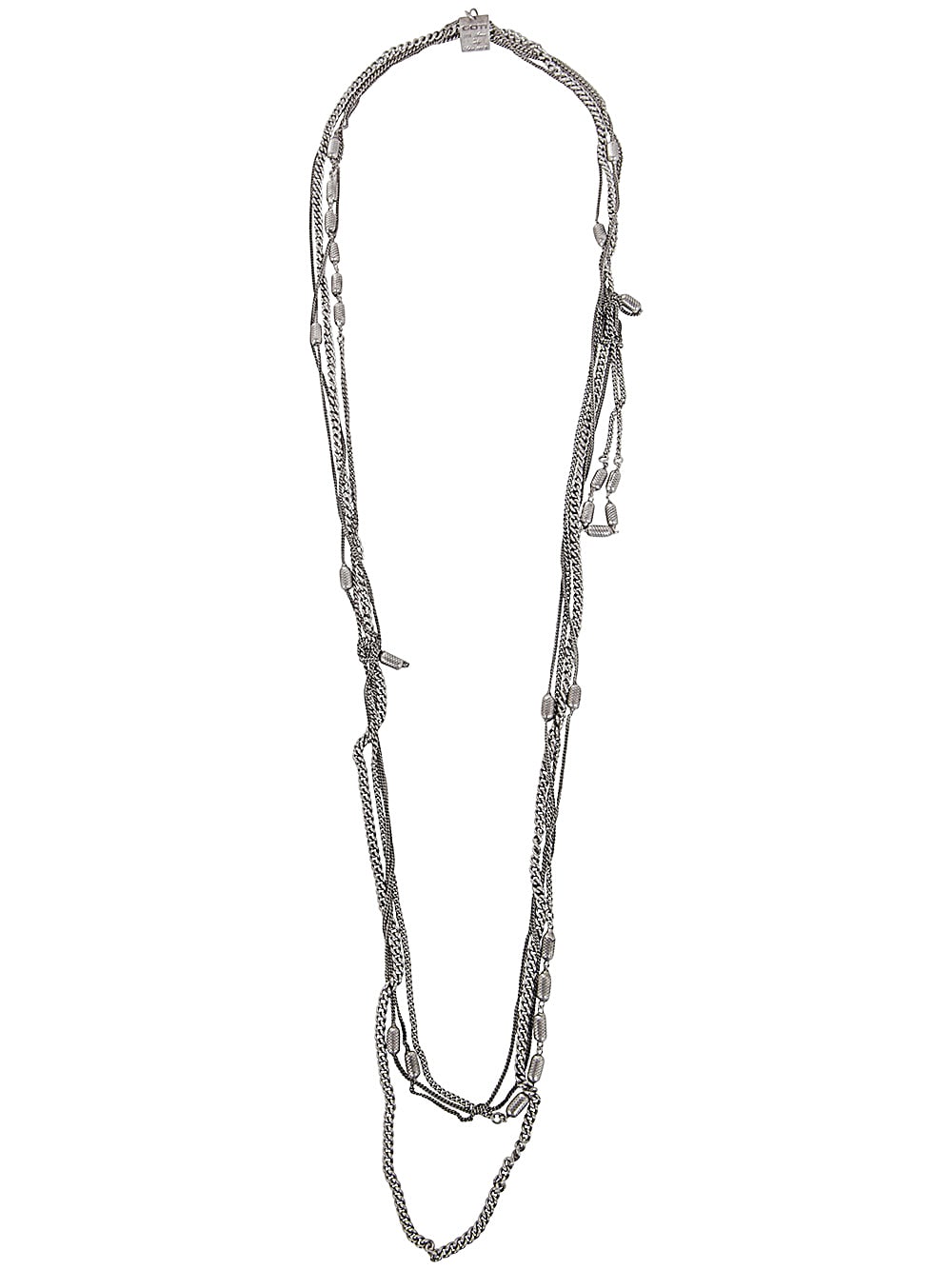 Shop Goti Silver Chains Necklace In Multi