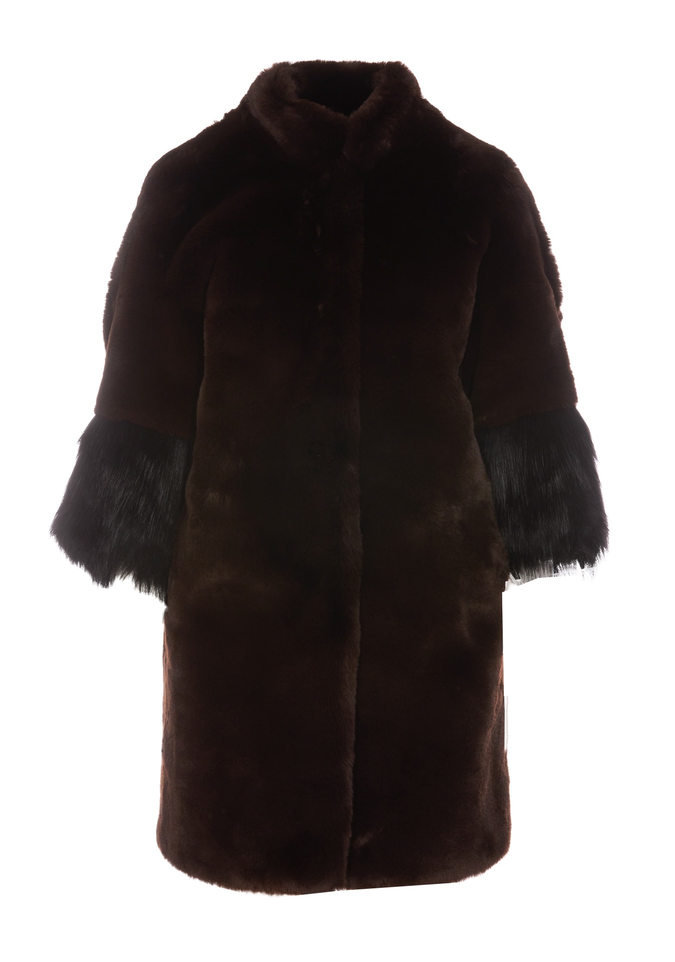 Bully Eco Furry Jacket In Brown